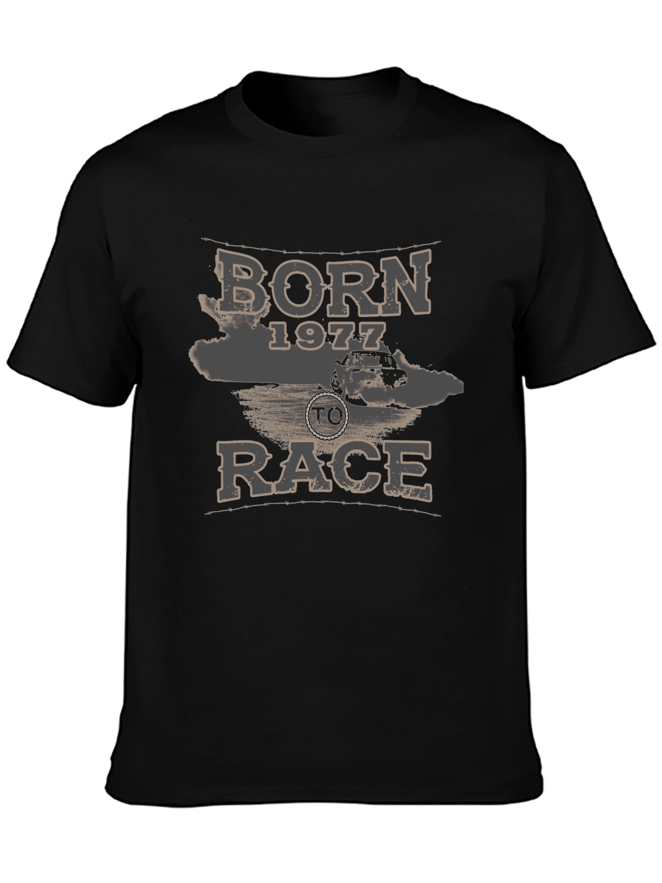 Born 1977 To Race Graphic Tee - Black