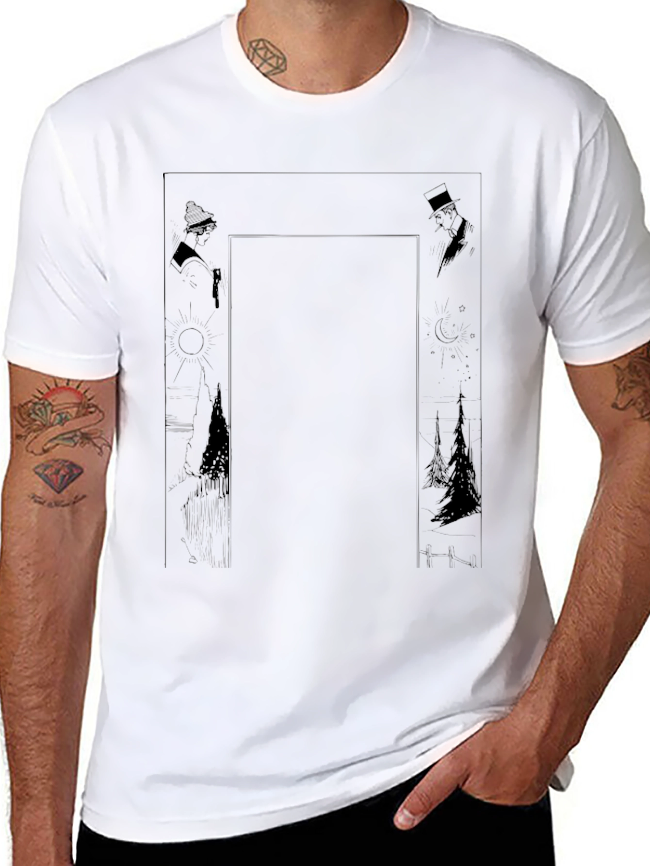 Mystic Silhouette Graphic Tee - Black