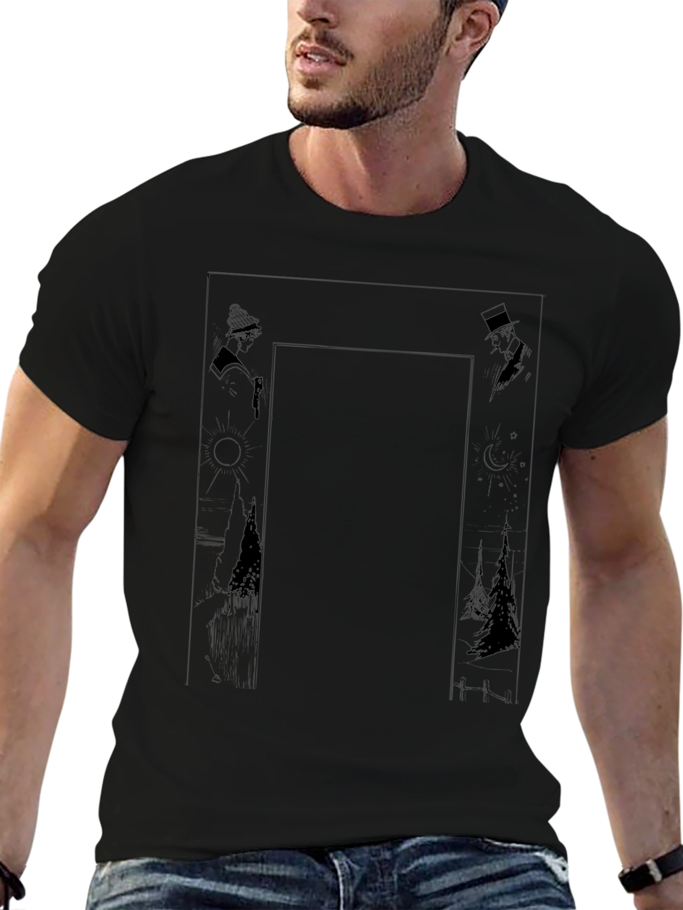 Mystic Silhouette Graphic Tee - Black
