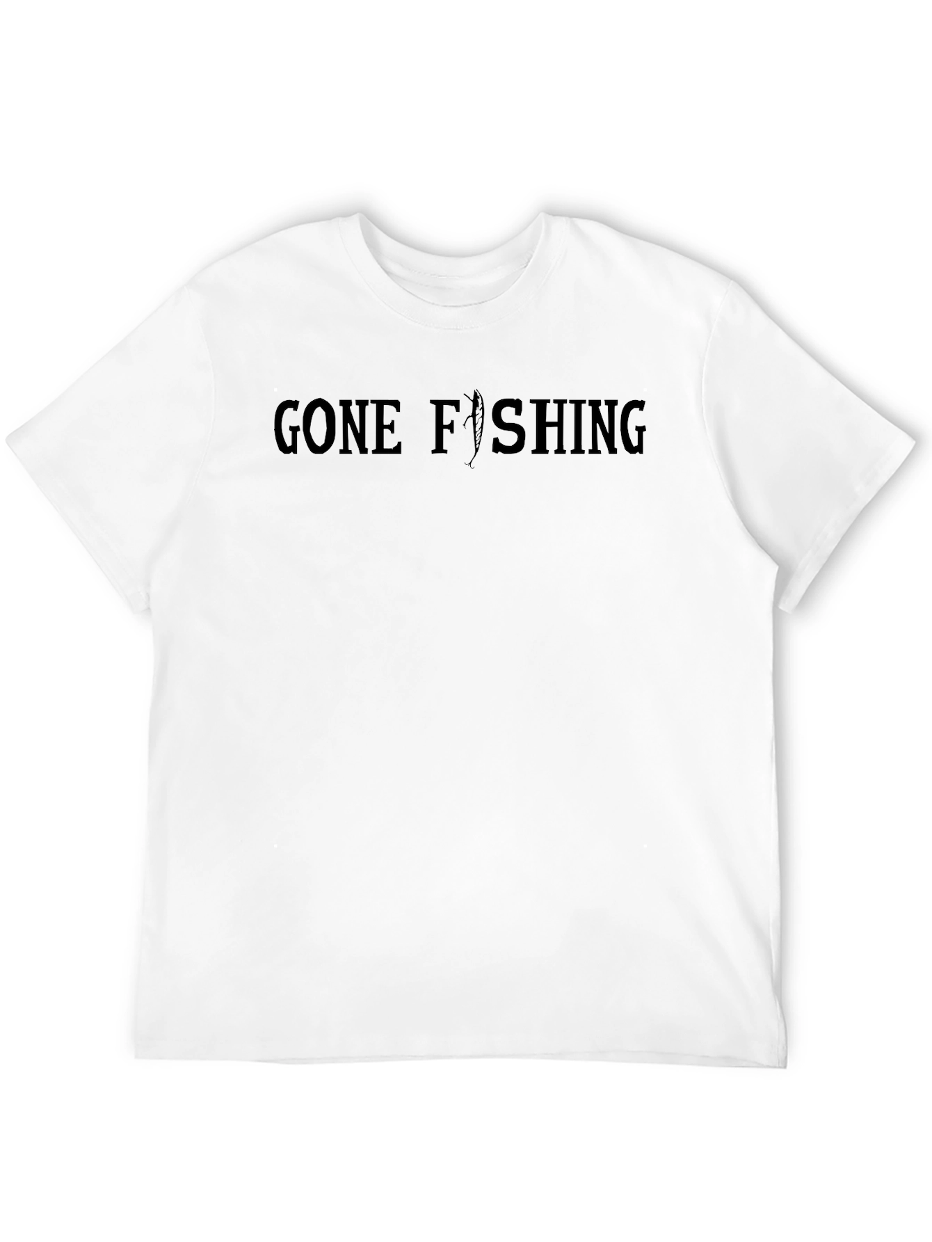 Gone Fishing Crewneck T-Shirt - Black