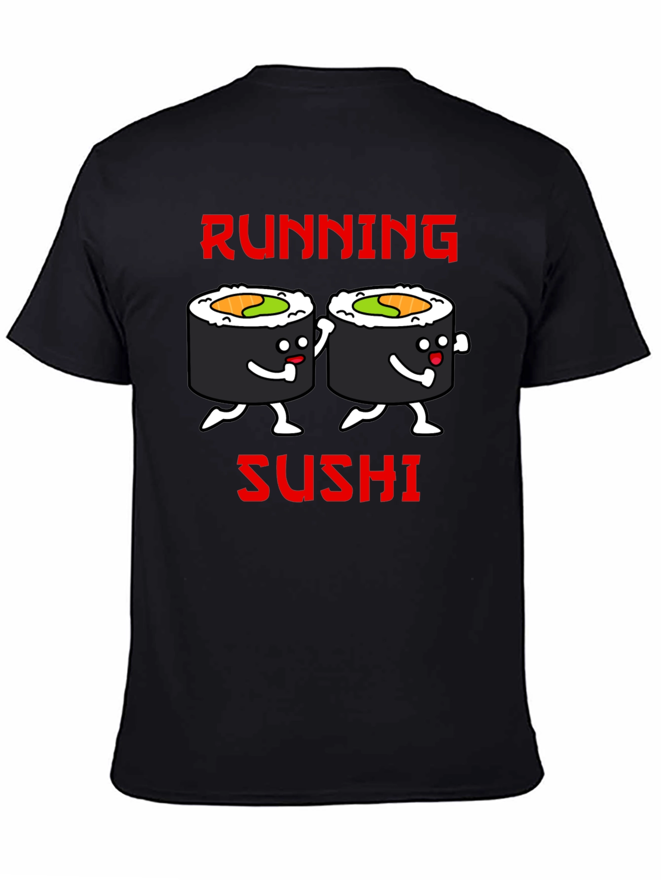 Running Sushi Graphic T-Shirt - Black