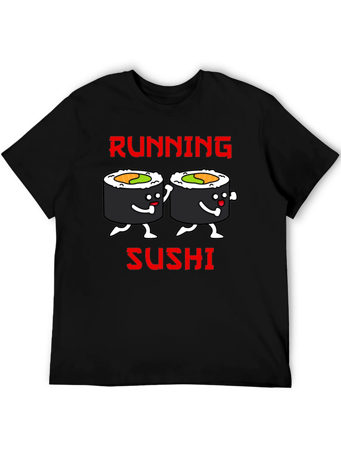 Running Sushi Graphic T-Shirt - Black