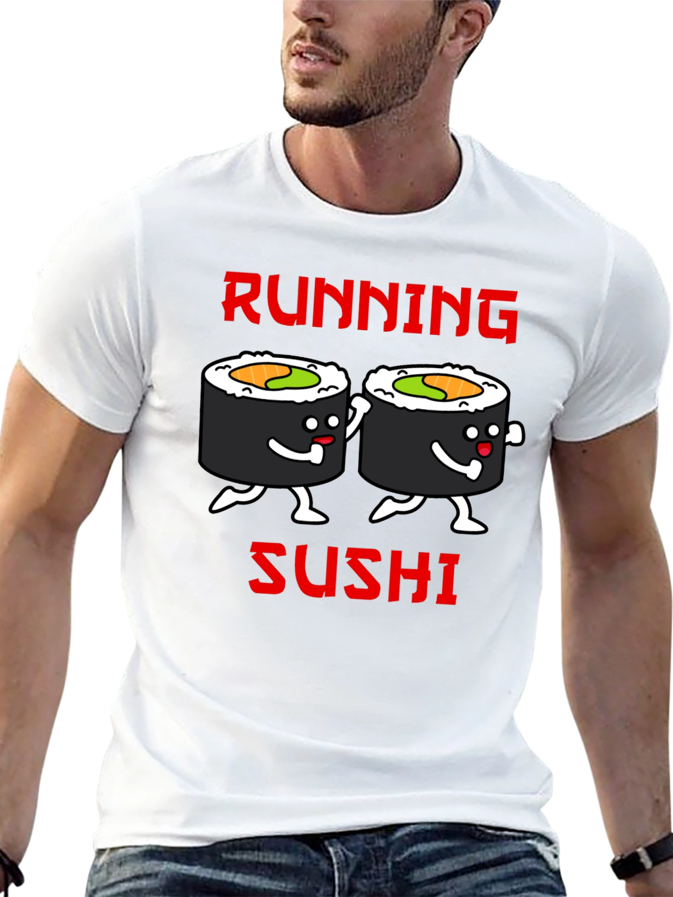 Running Sushi Graphic T-Shirt - Black