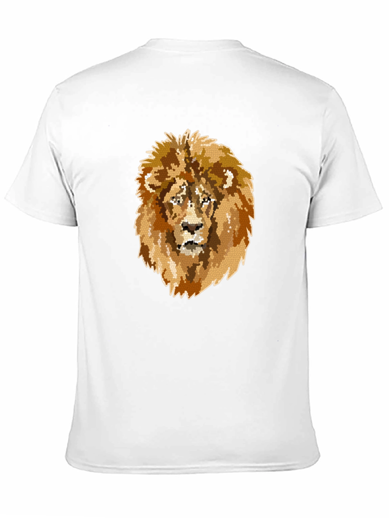 Lion Mosaic Graphic Print Black T-Shirt