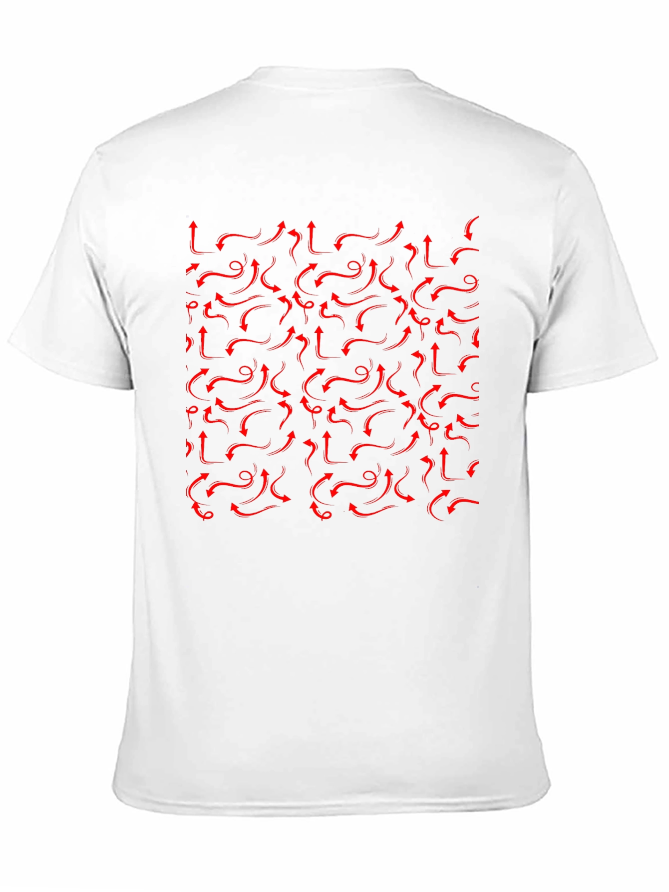 Red Arrows Pattern Black T-Shirt - Unique Design