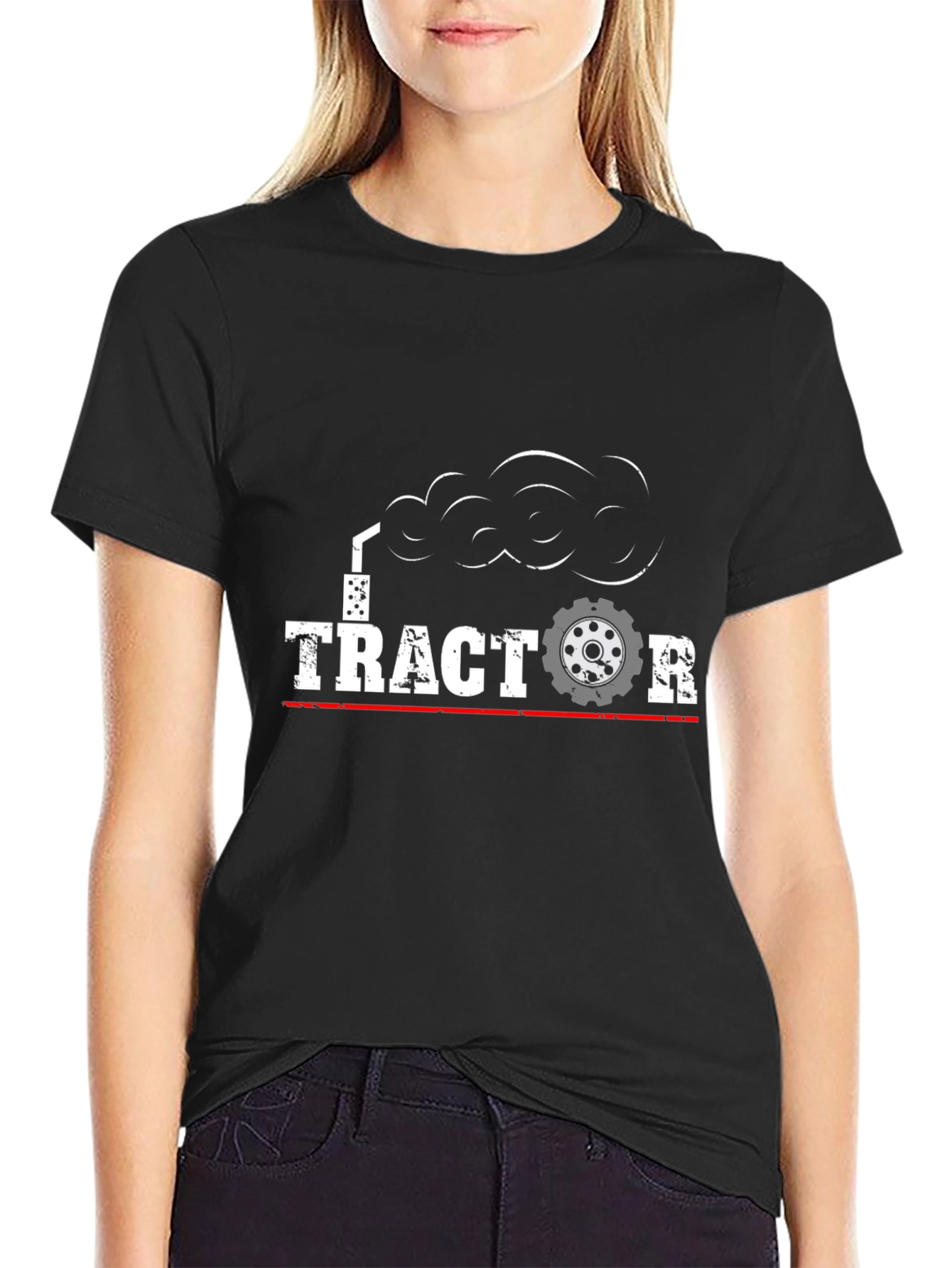 Tractor Graphic T-Shirt - Black Cotton Tee