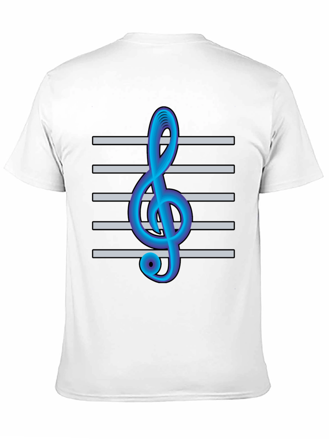 Musical Clef Graphic Tee - Black Cotton T-Shirt