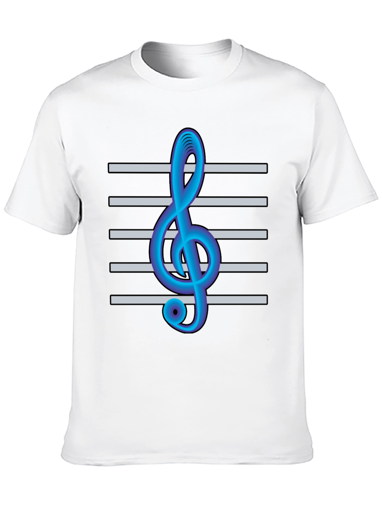 Musical Clef Graphic Tee - Black Cotton T-Shirt