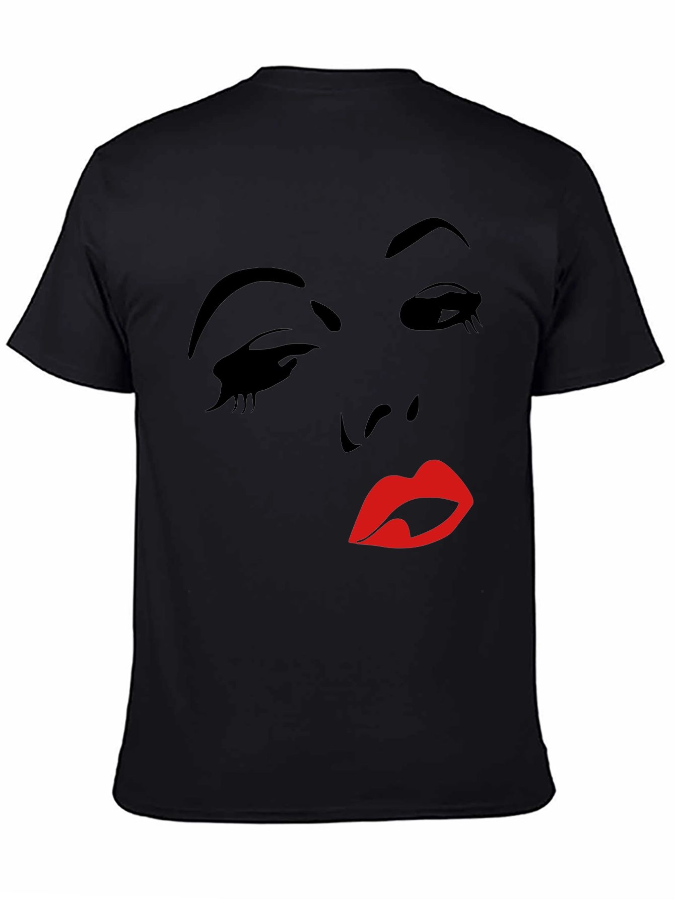 Silhouette Face Graphic T-Shirt - Black