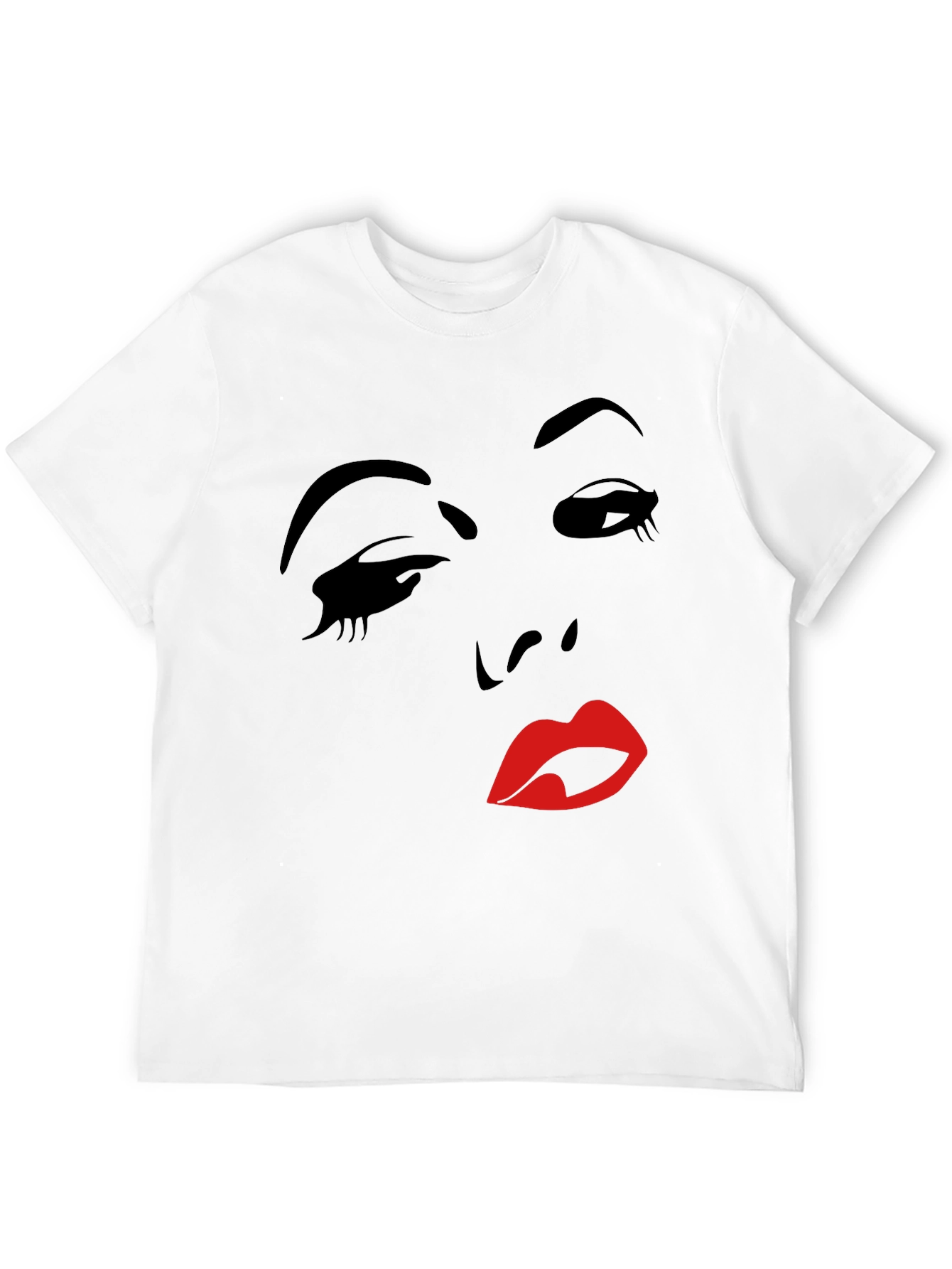 Silhouette Face Graphic T-Shirt - Black