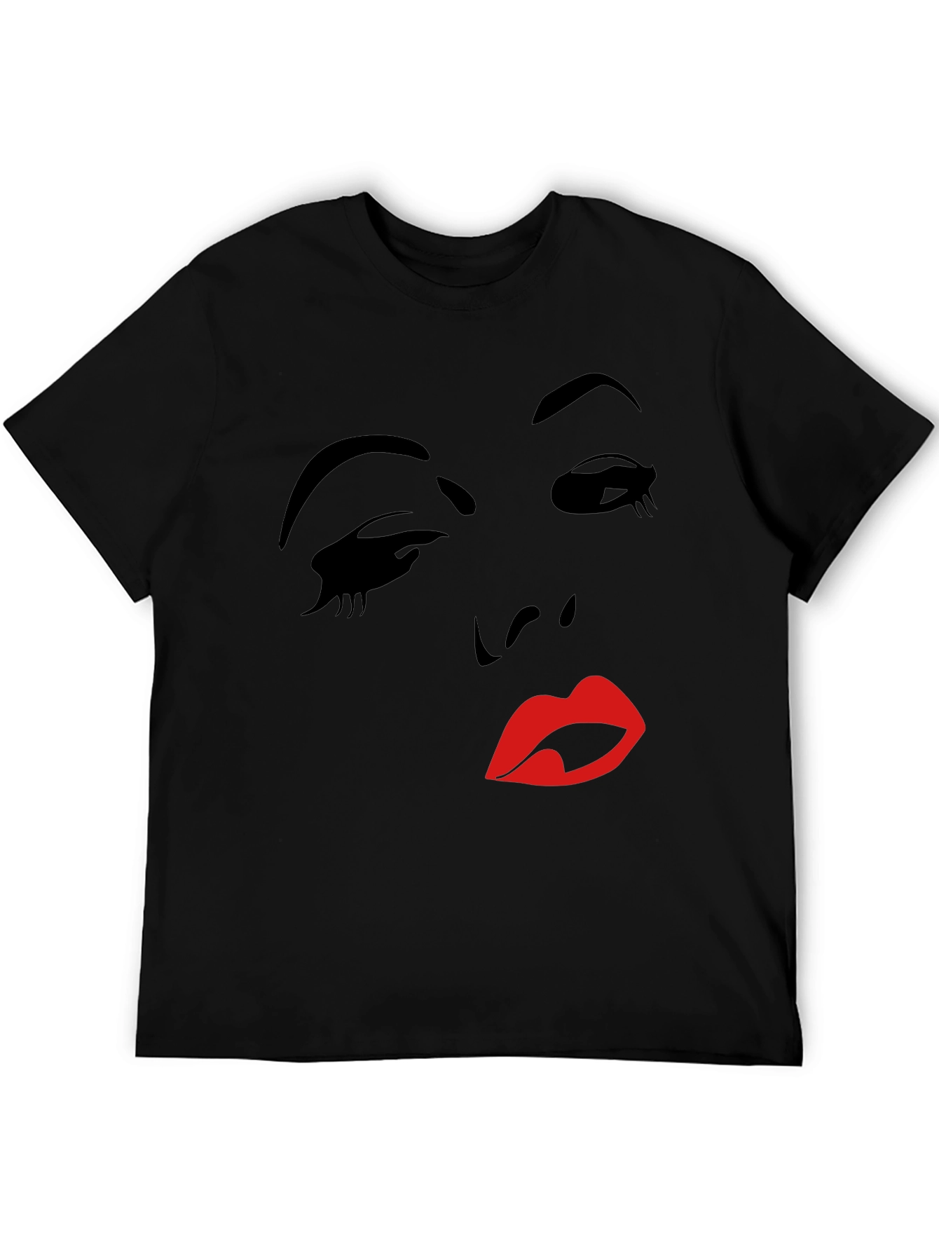 Silhouette Face Graphic T-Shirt - Black