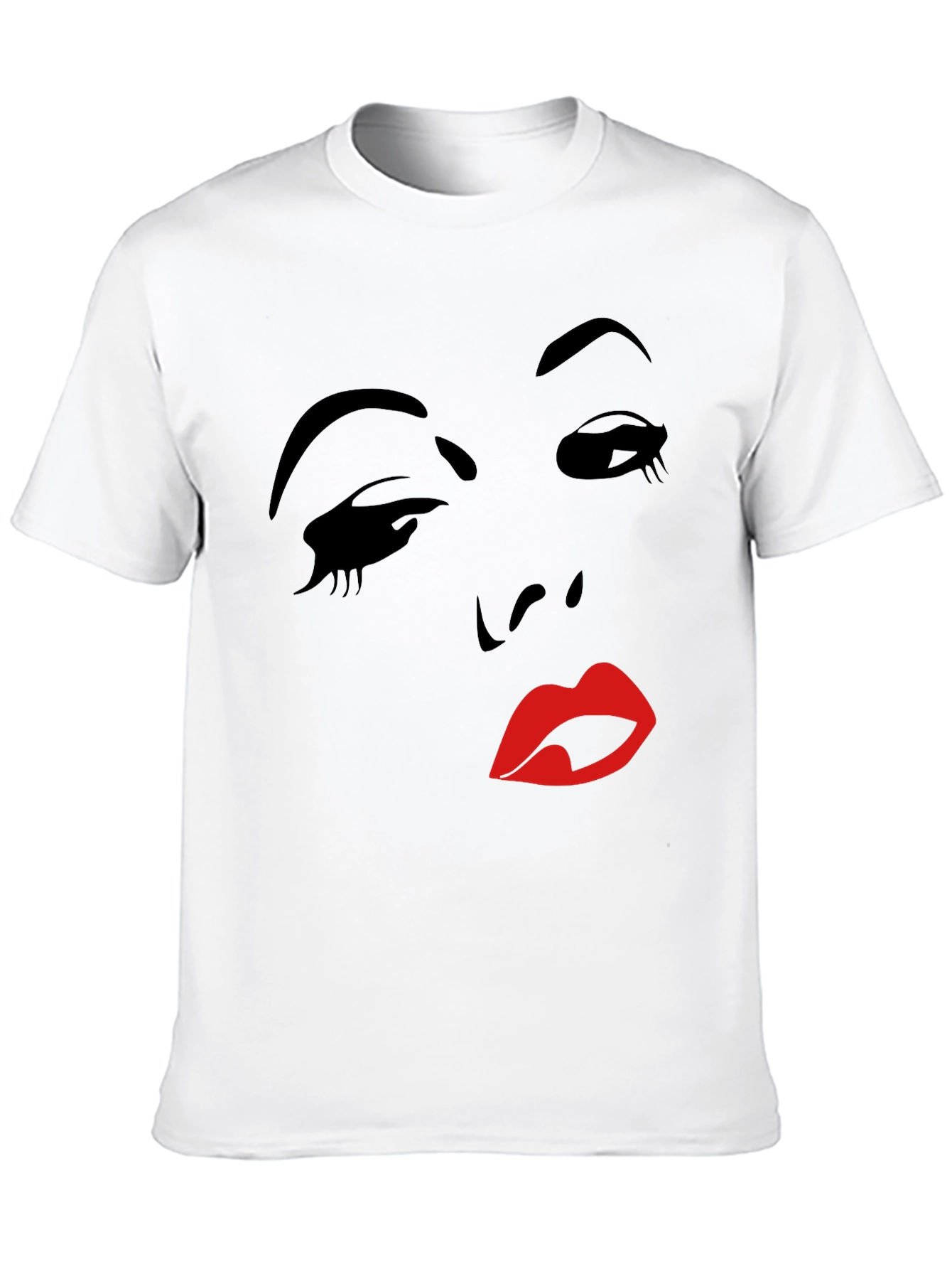 Silhouette Face Graphic T-Shirt - Black
