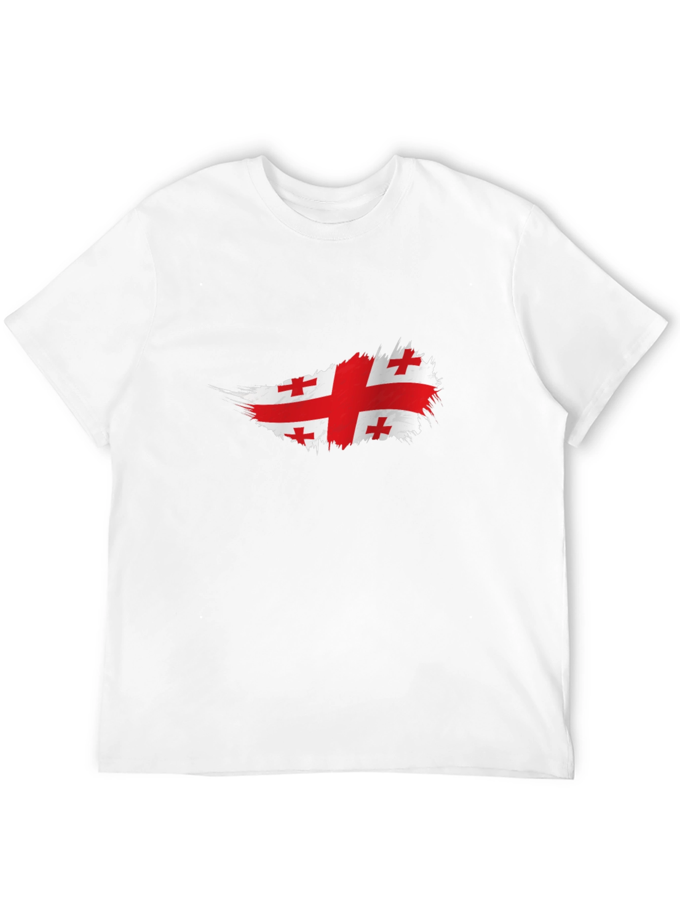 Georgian Flag T-Shirt - Brush Stroke Design