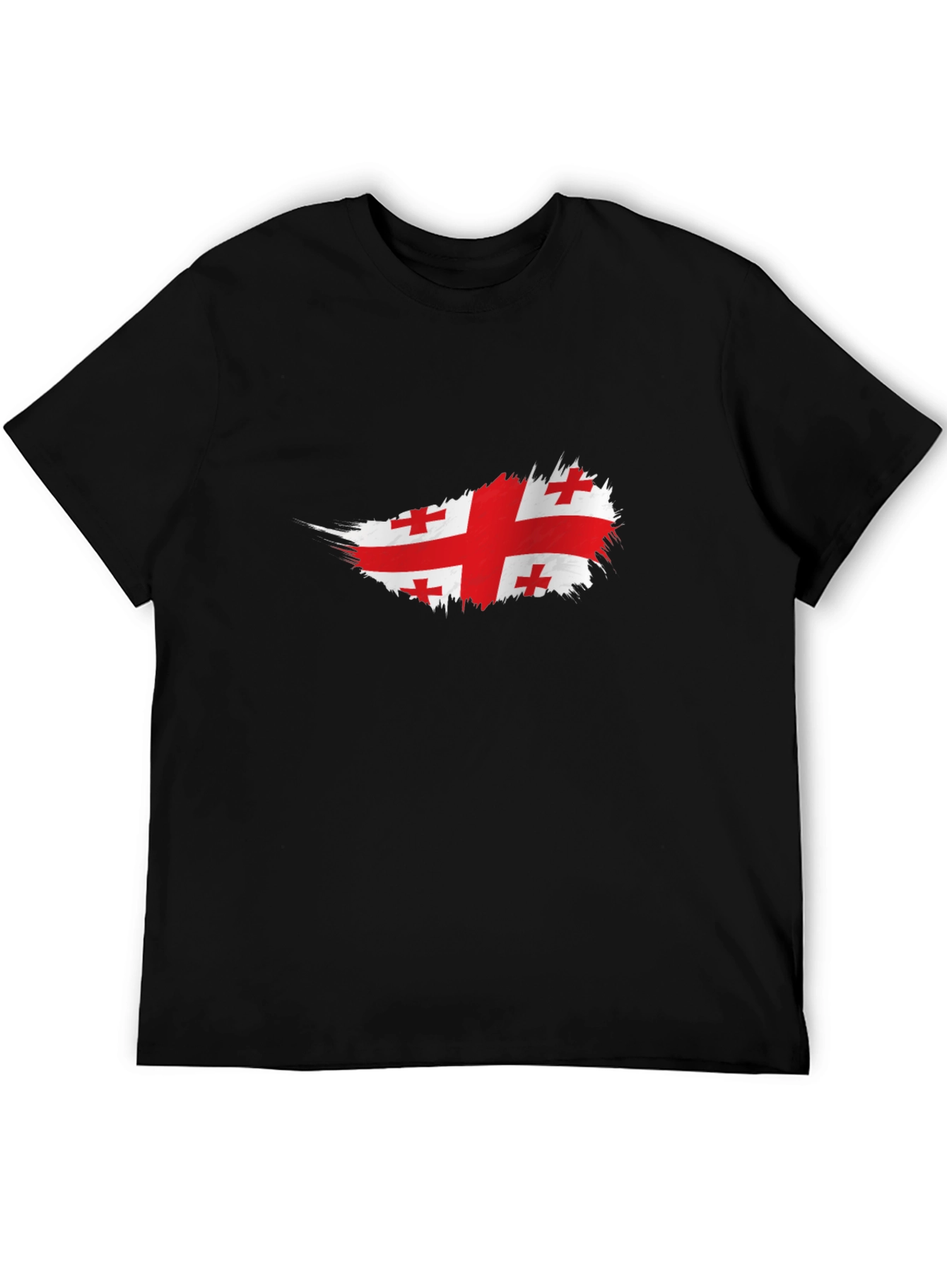 Georgian Flag T-Shirt - Brush Stroke Design