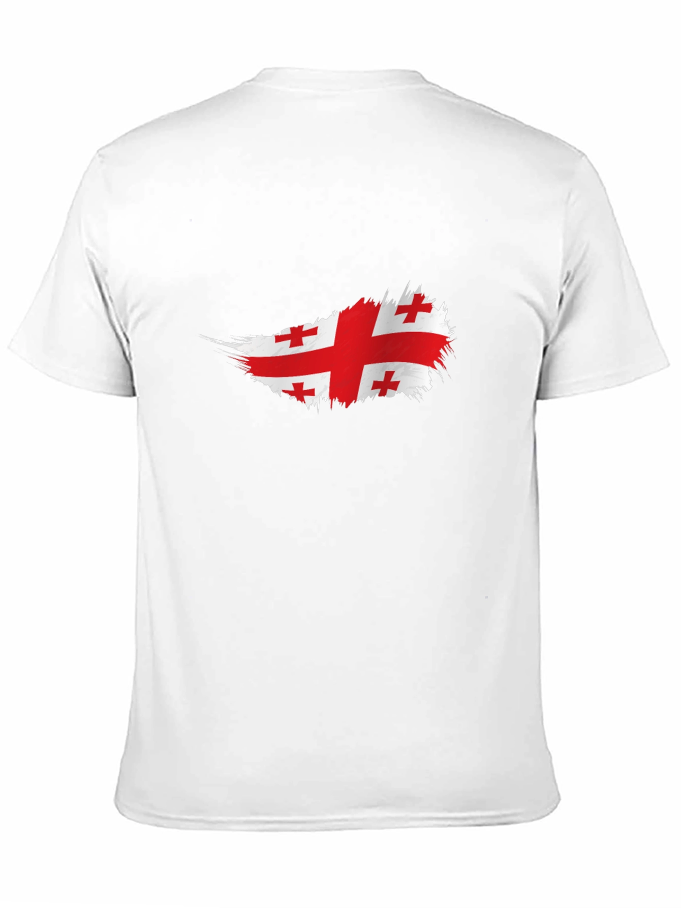 Georgian Flag T-Shirt - Brush Stroke Design
