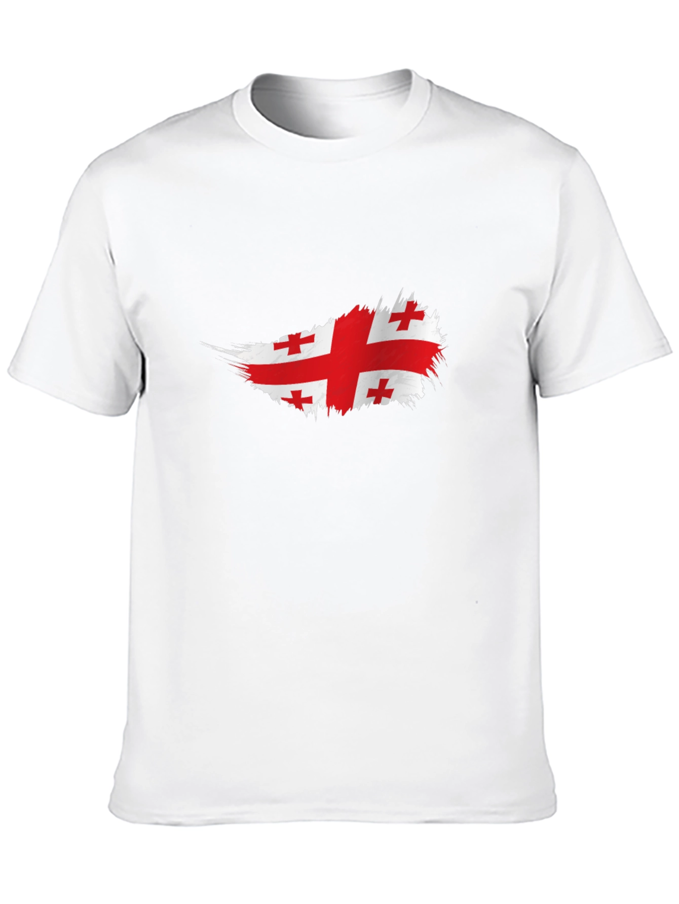 Georgian Flag T-Shirt - Brush Stroke Design