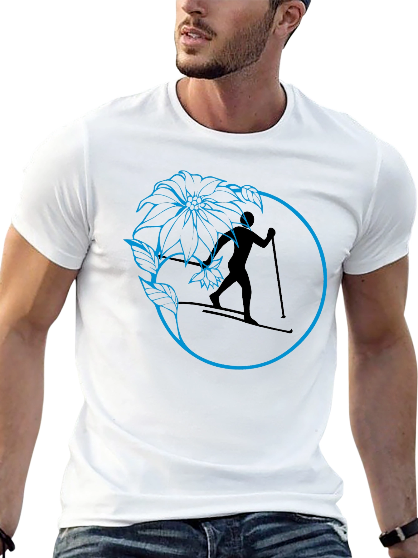 Skiing Flower Graphic Tee
