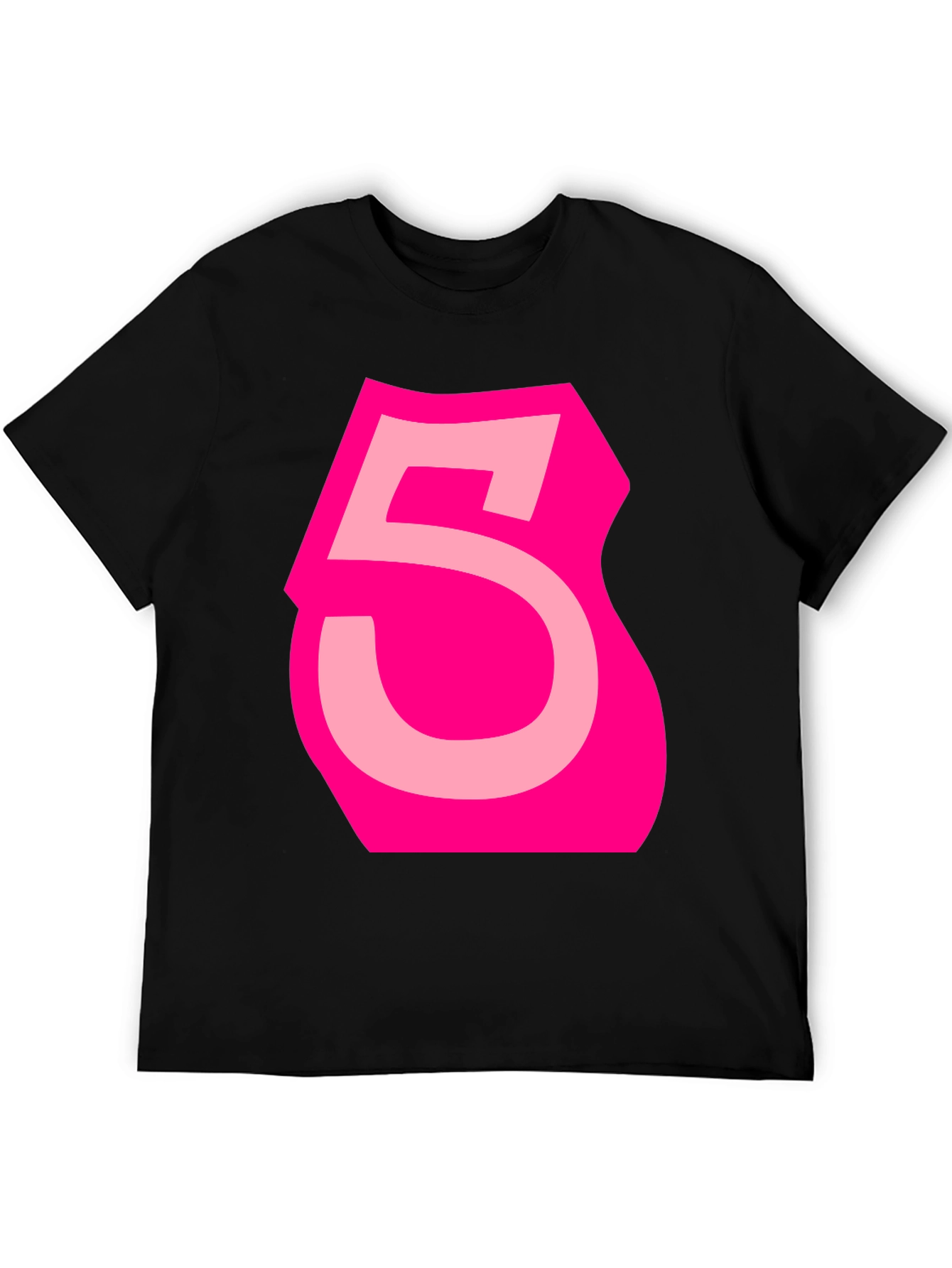 Bold Pink Number 5 Graphic Tee