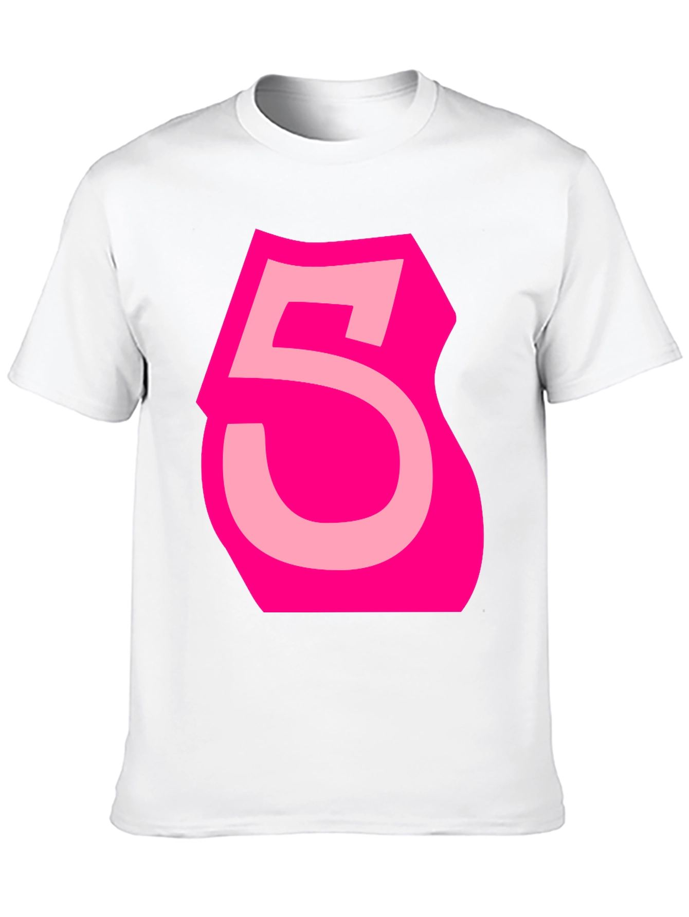 Bold Pink Number 5 Graphic Tee
