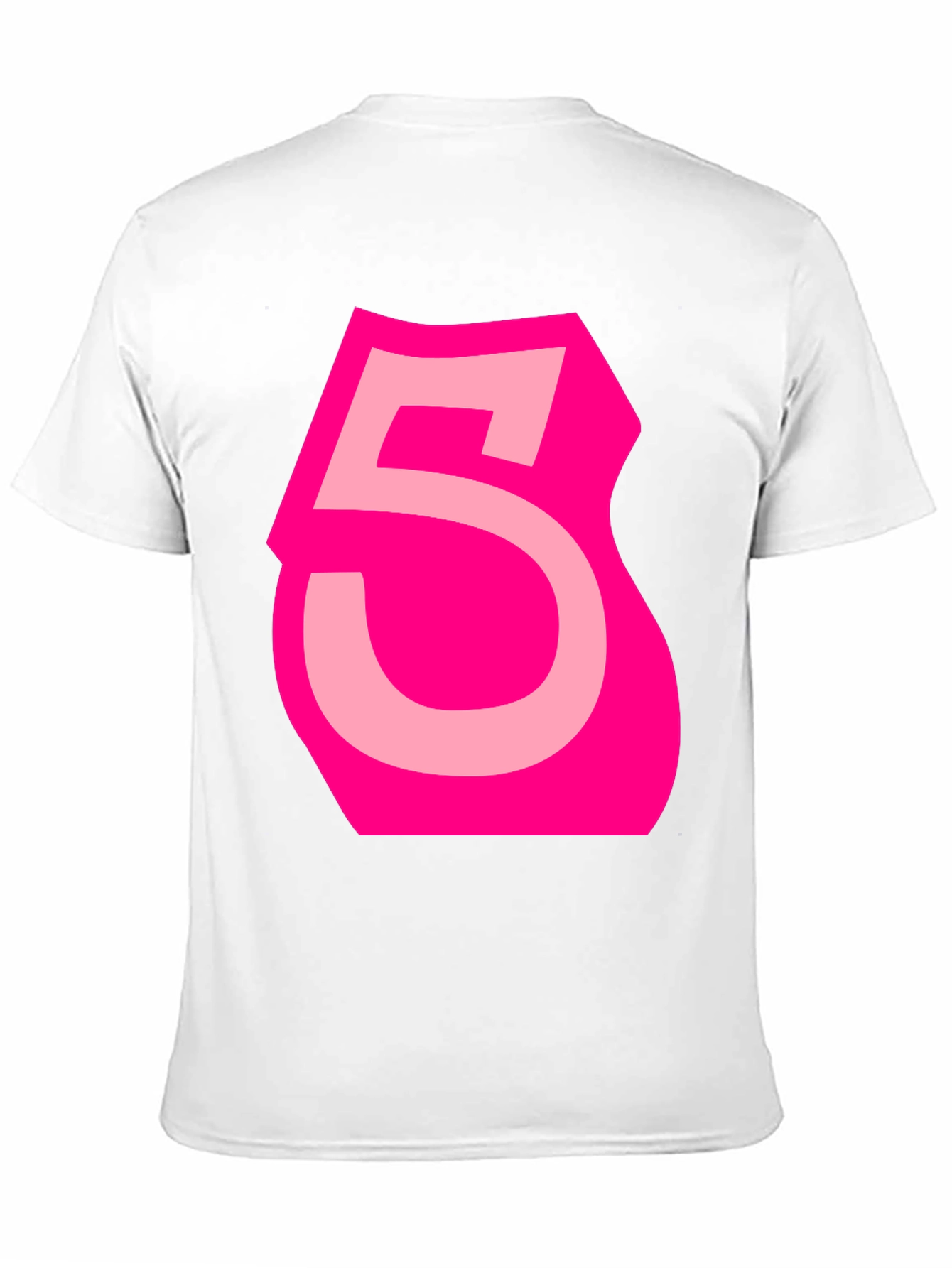 Bold Pink Number 5 Graphic Tee
