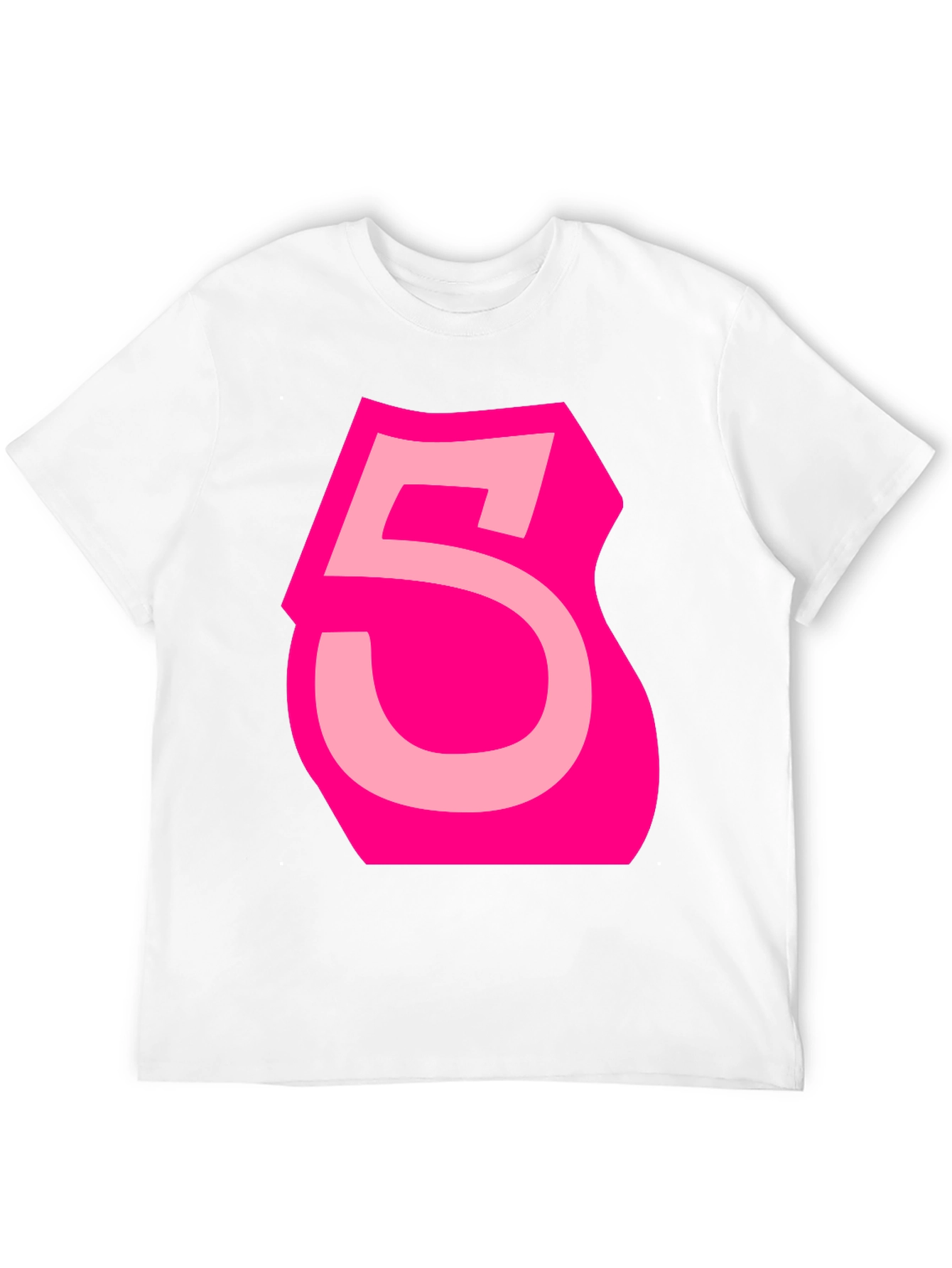 Bold Pink Number 5 Graphic Tee