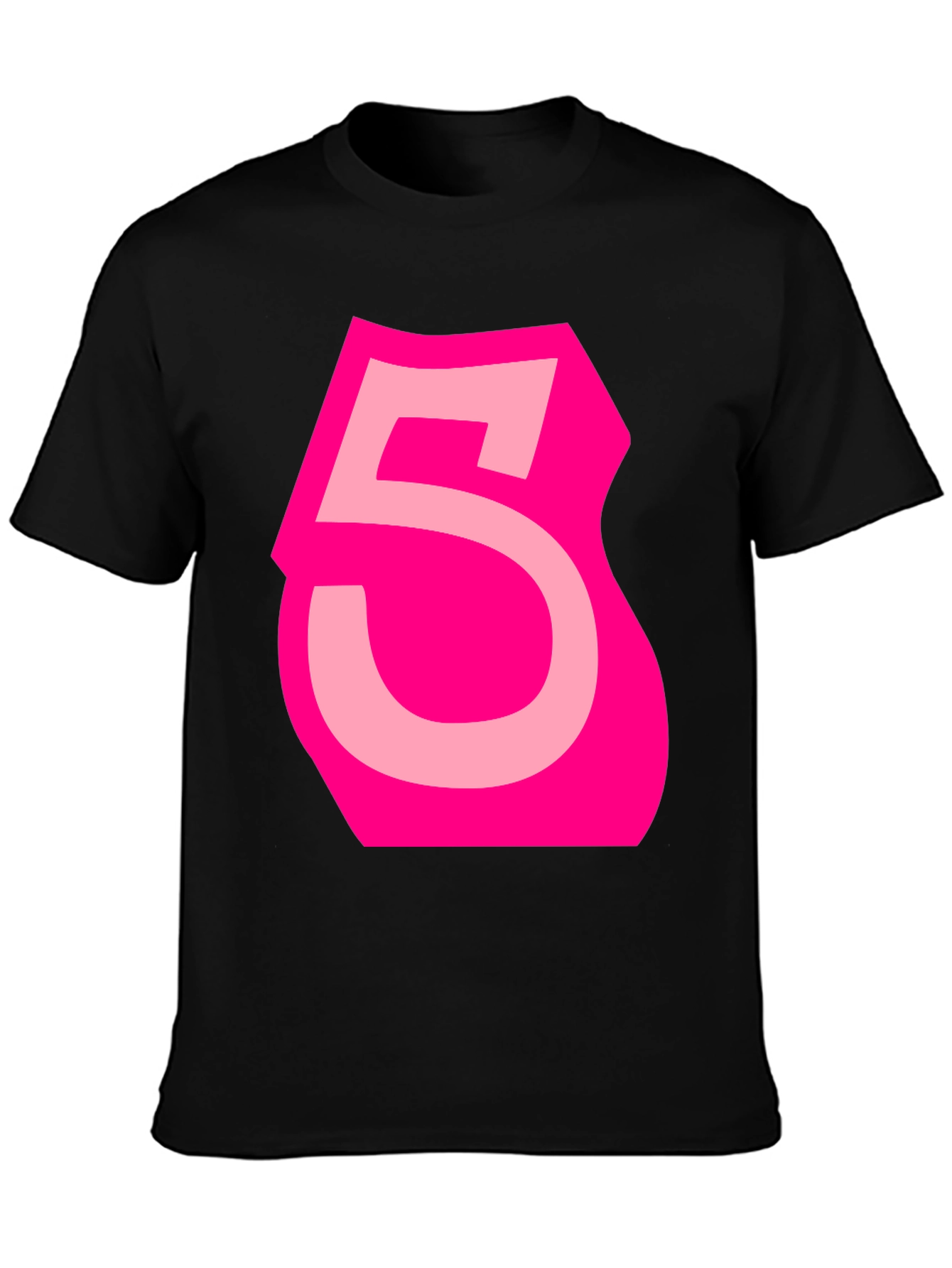 Bold Pink Number 5 Graphic Tee