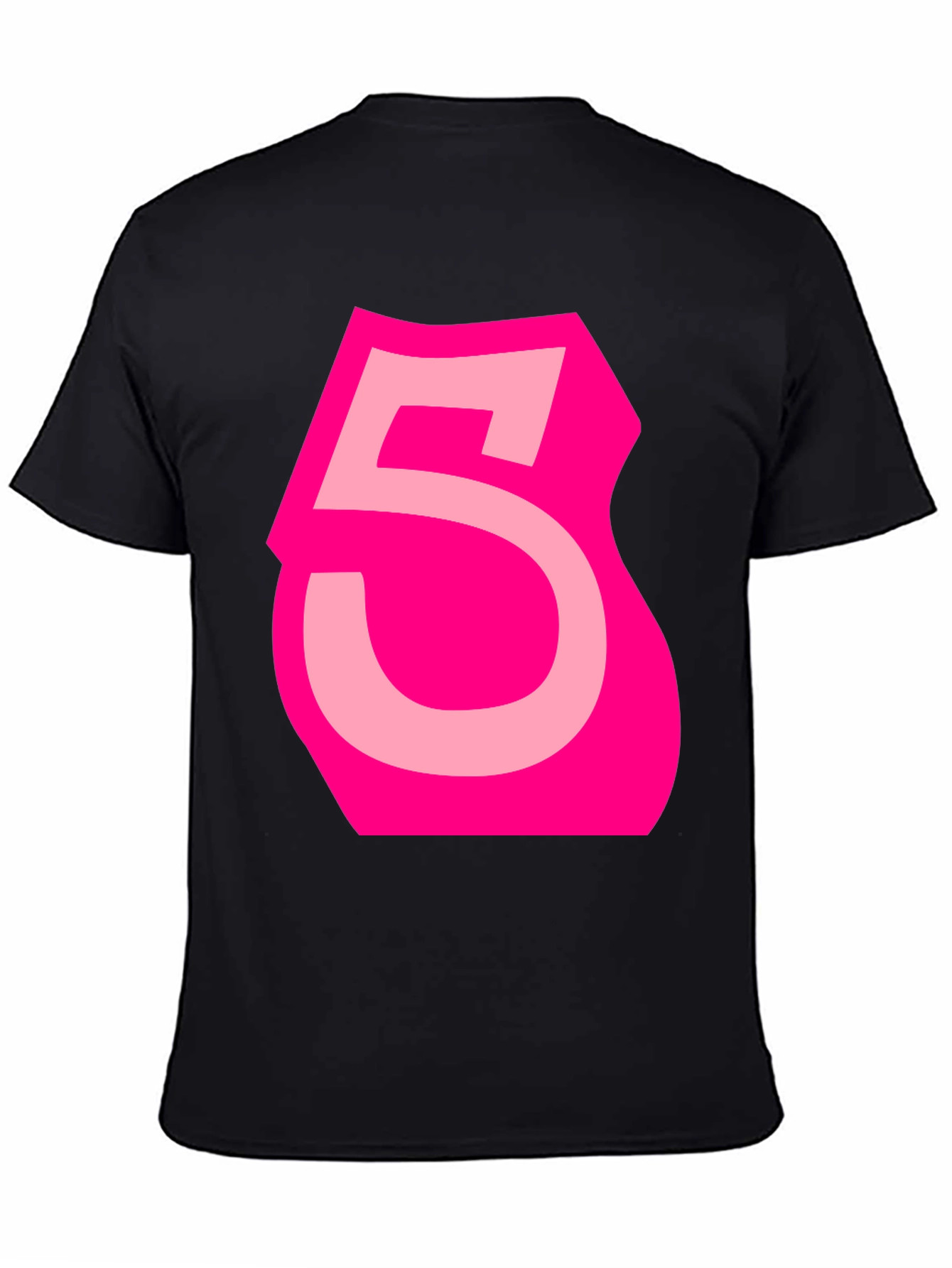 Bold Pink Number 5 Graphic Tee