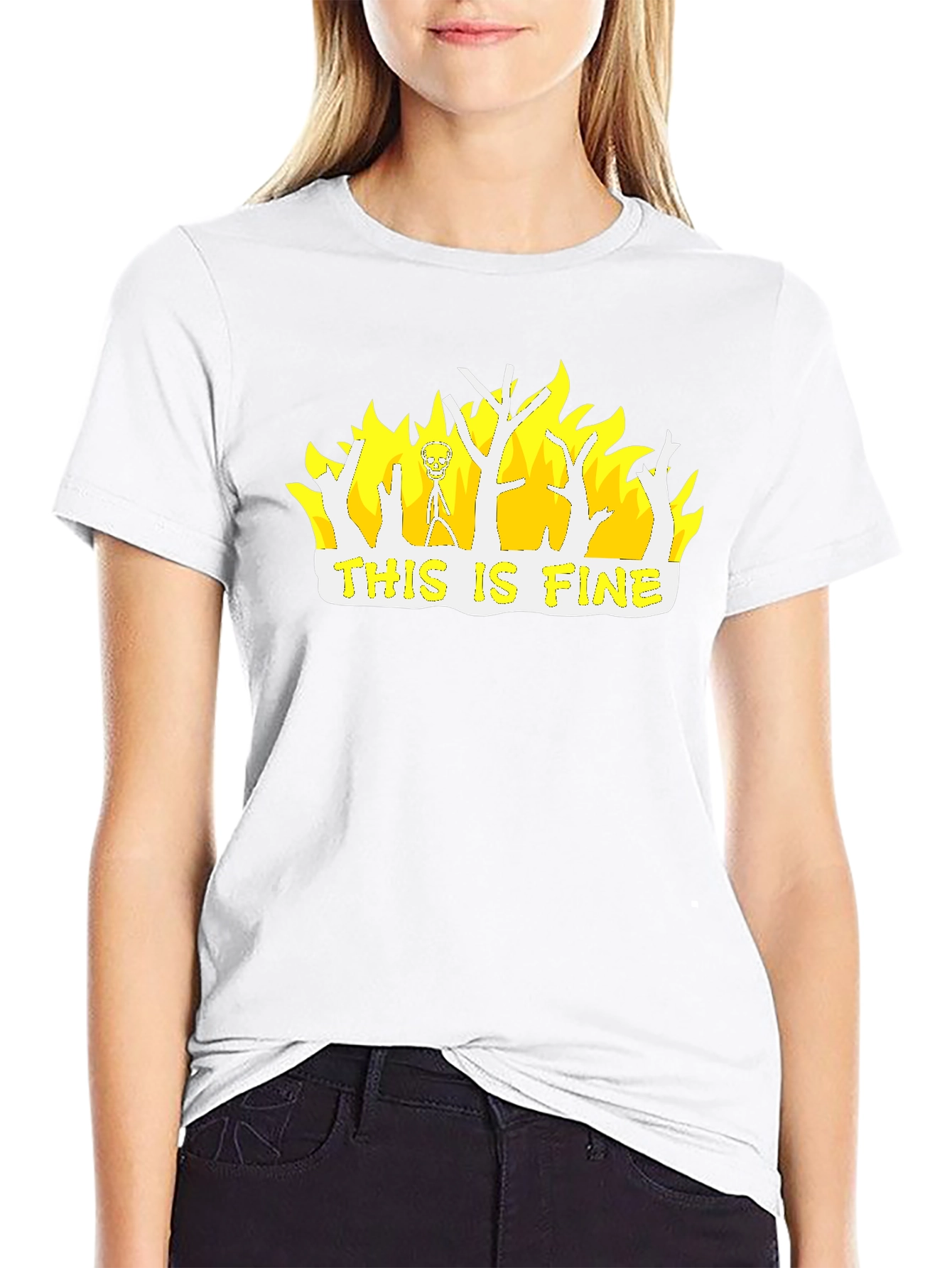This Is Fine Graphic T-Shirt - Black