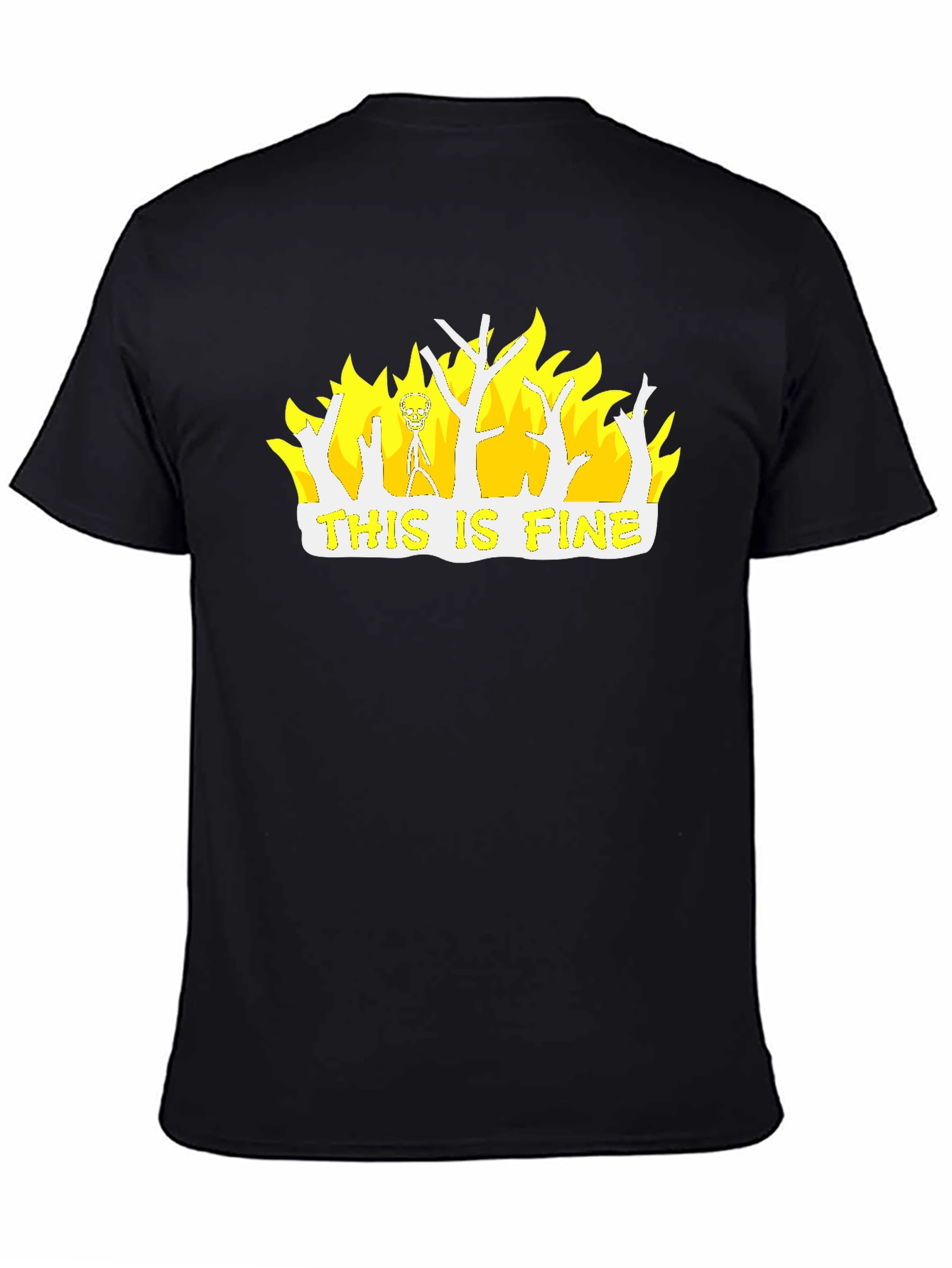 This Is Fine Graphic T-Shirt - Black