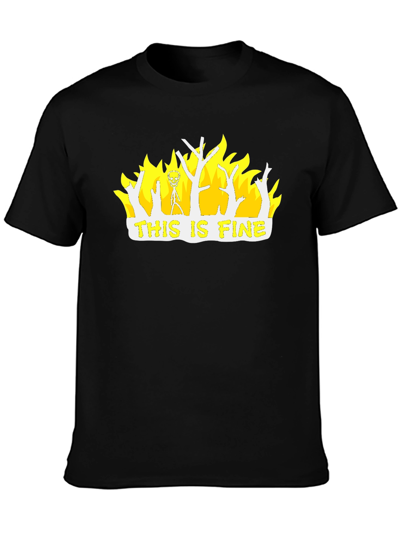 This Is Fine Graphic T-Shirt - Black