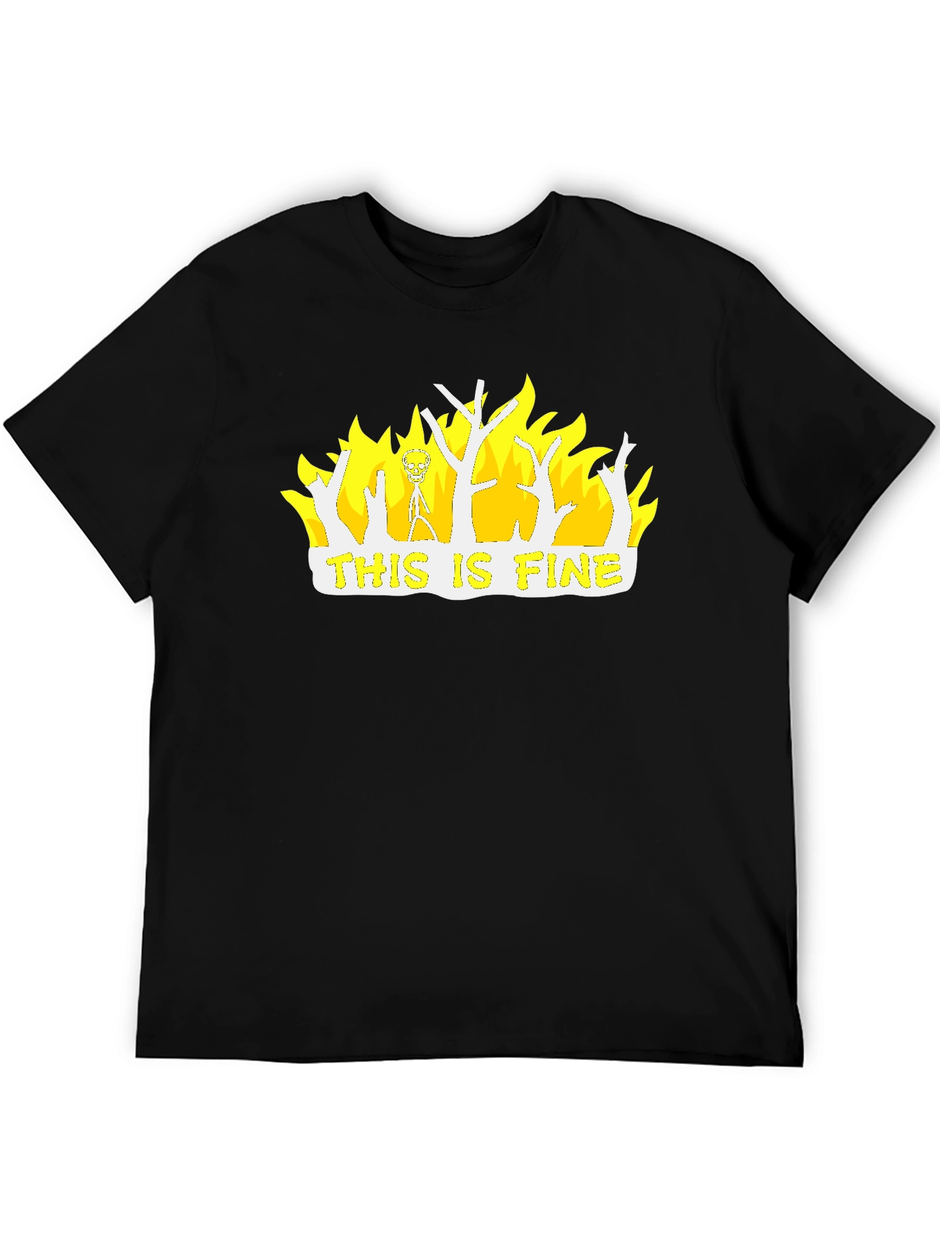 This Is Fine Graphic T-Shirt - Black