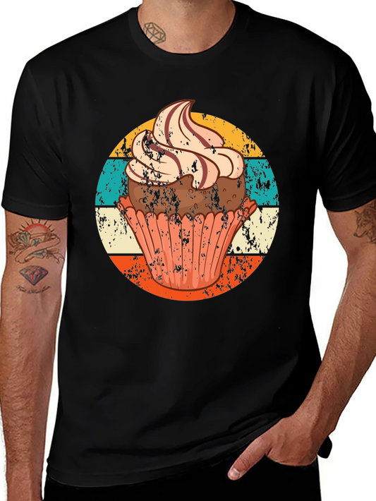 Cupcake Graphic T-Shirt - Retro Style Design