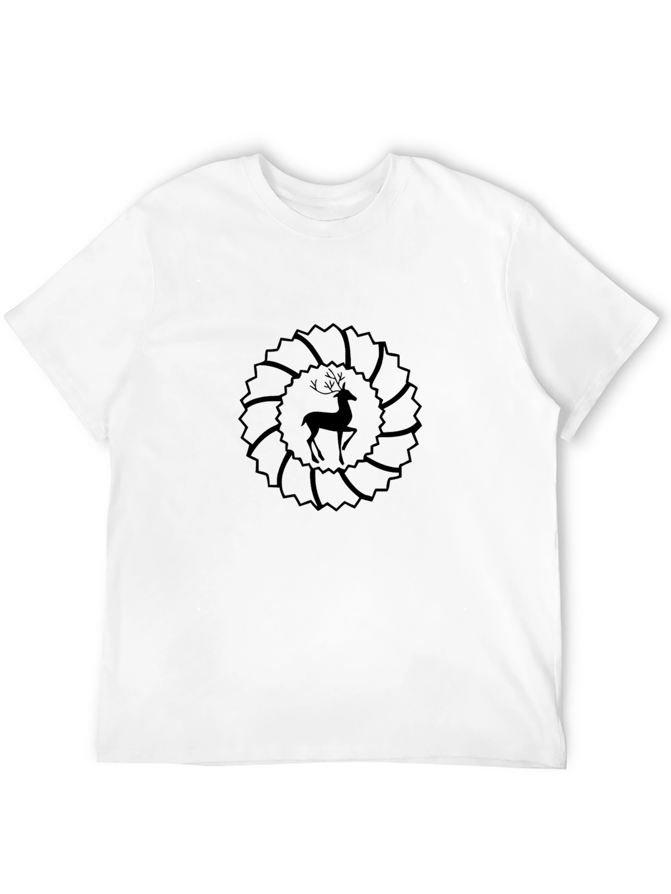 Black Deer Graphic Tee - Mens Casual Fashion