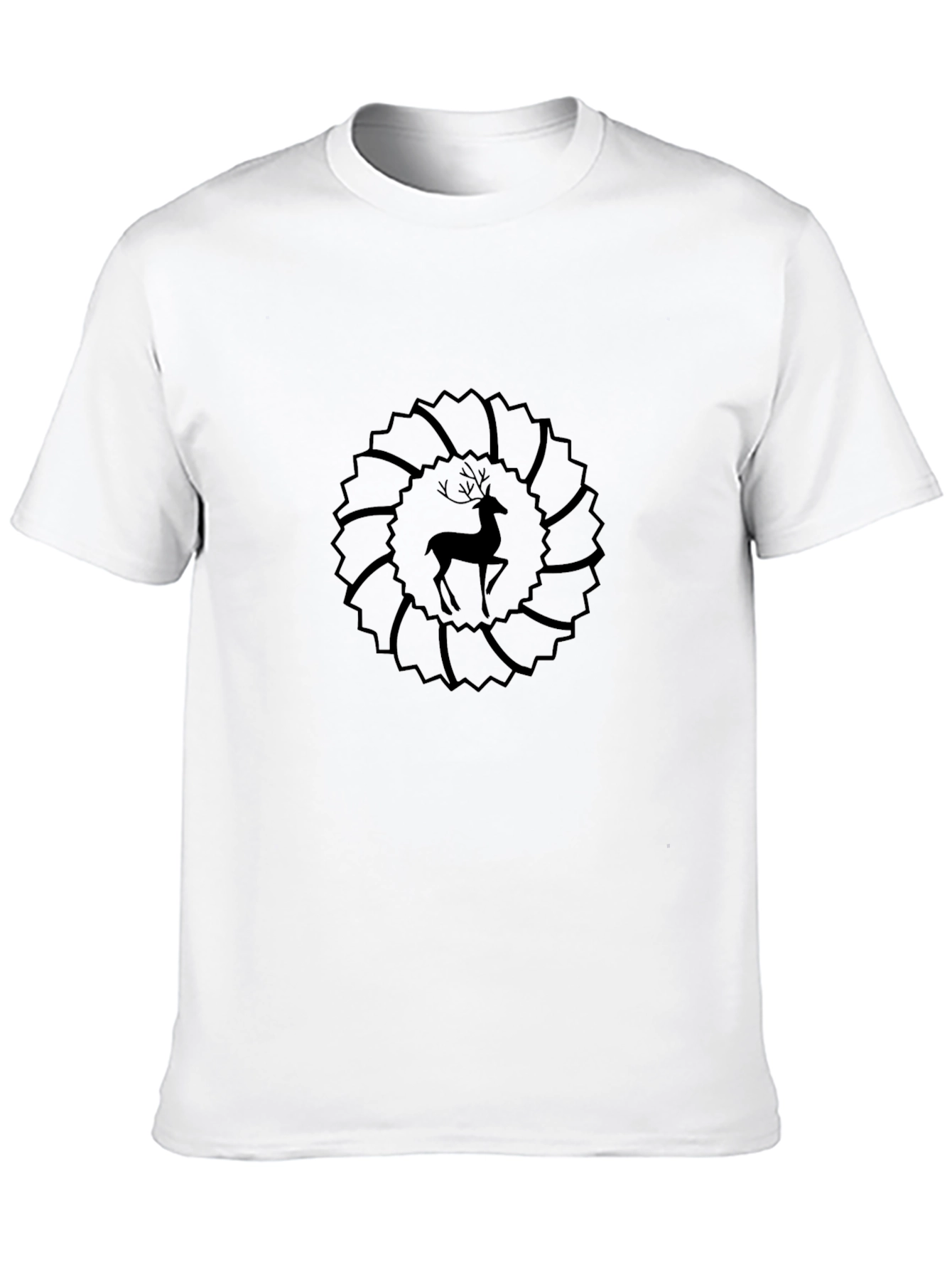 Black Deer Graphic Tee - Mens Casual Fashion