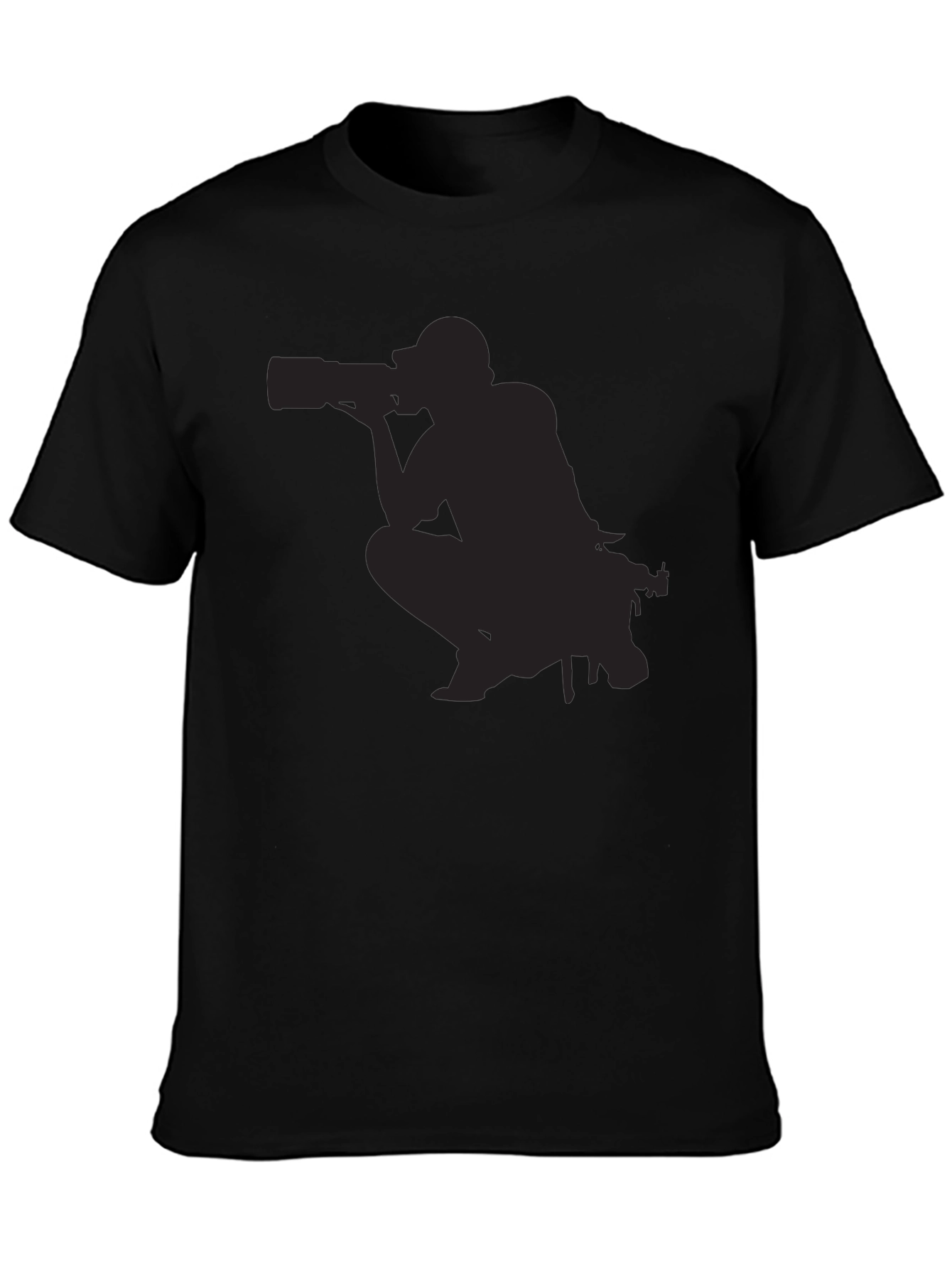 Photographer Silhouette Graphic Tee - Black