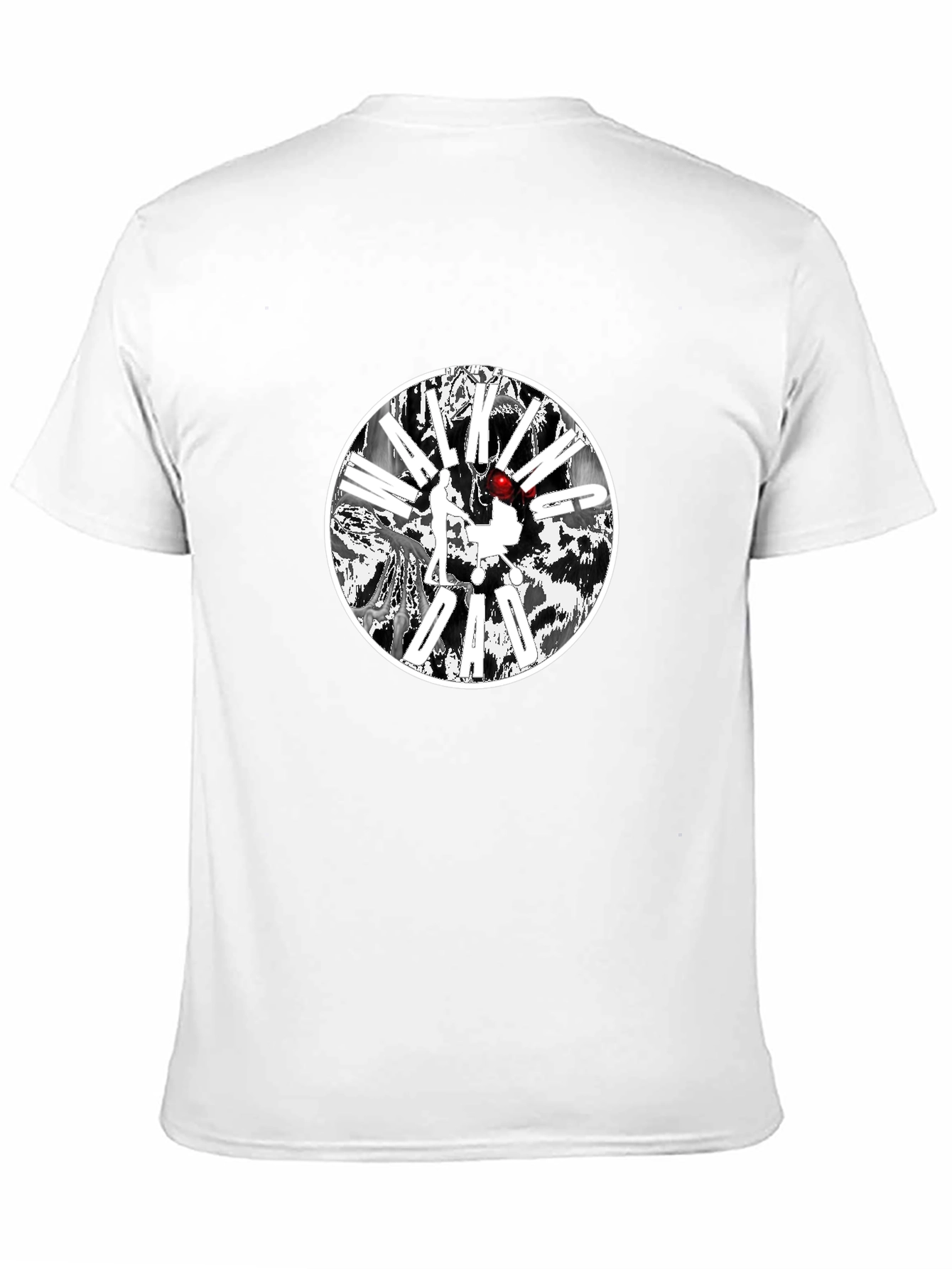 Black T-Shirt with Circular Graphic Design