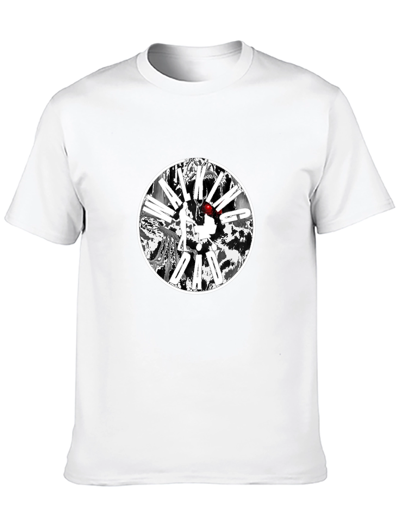 Black T-Shirt with Circular Graphic Design
