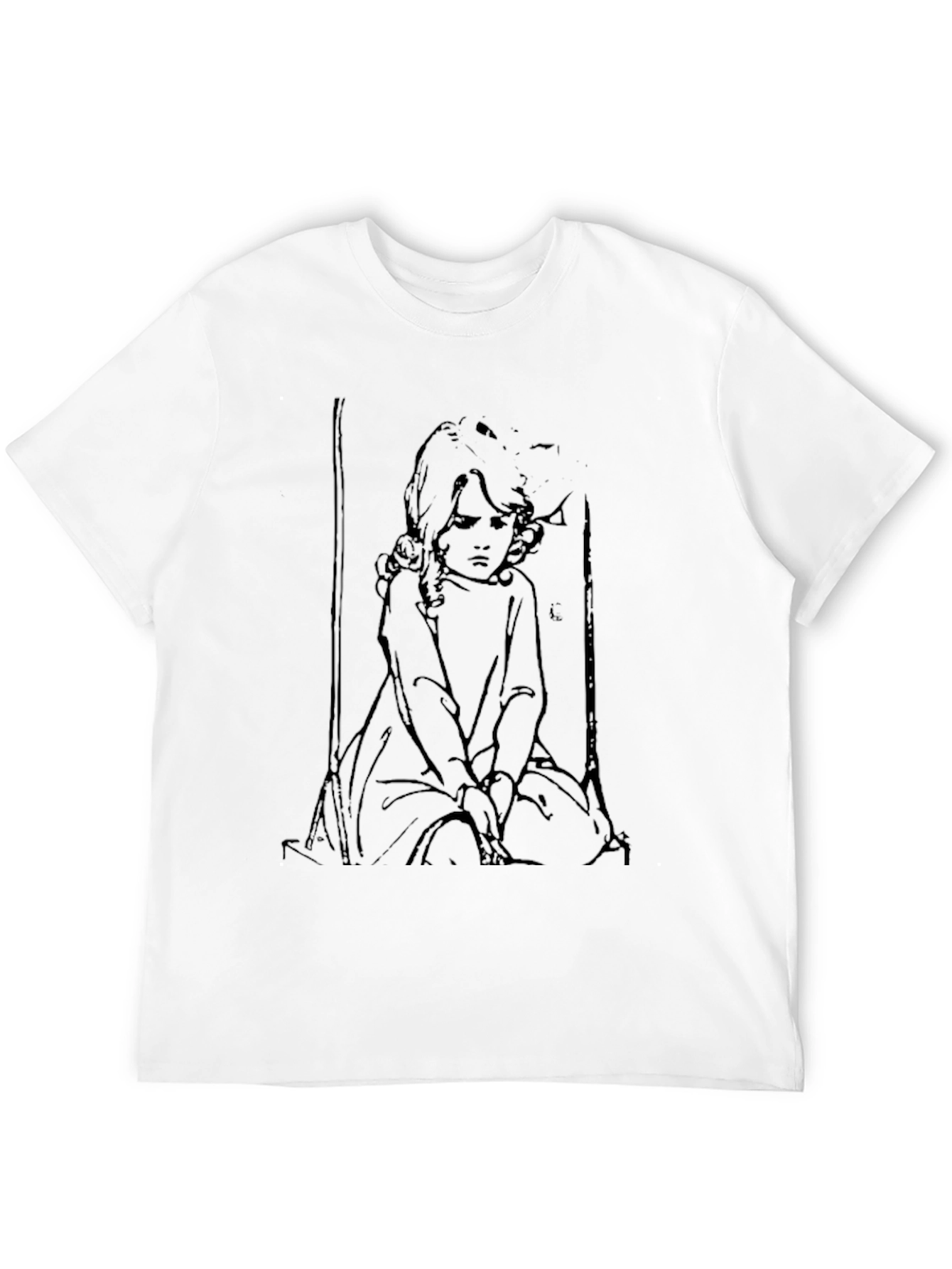 Monochrome Girl on Swing Graphic Tee