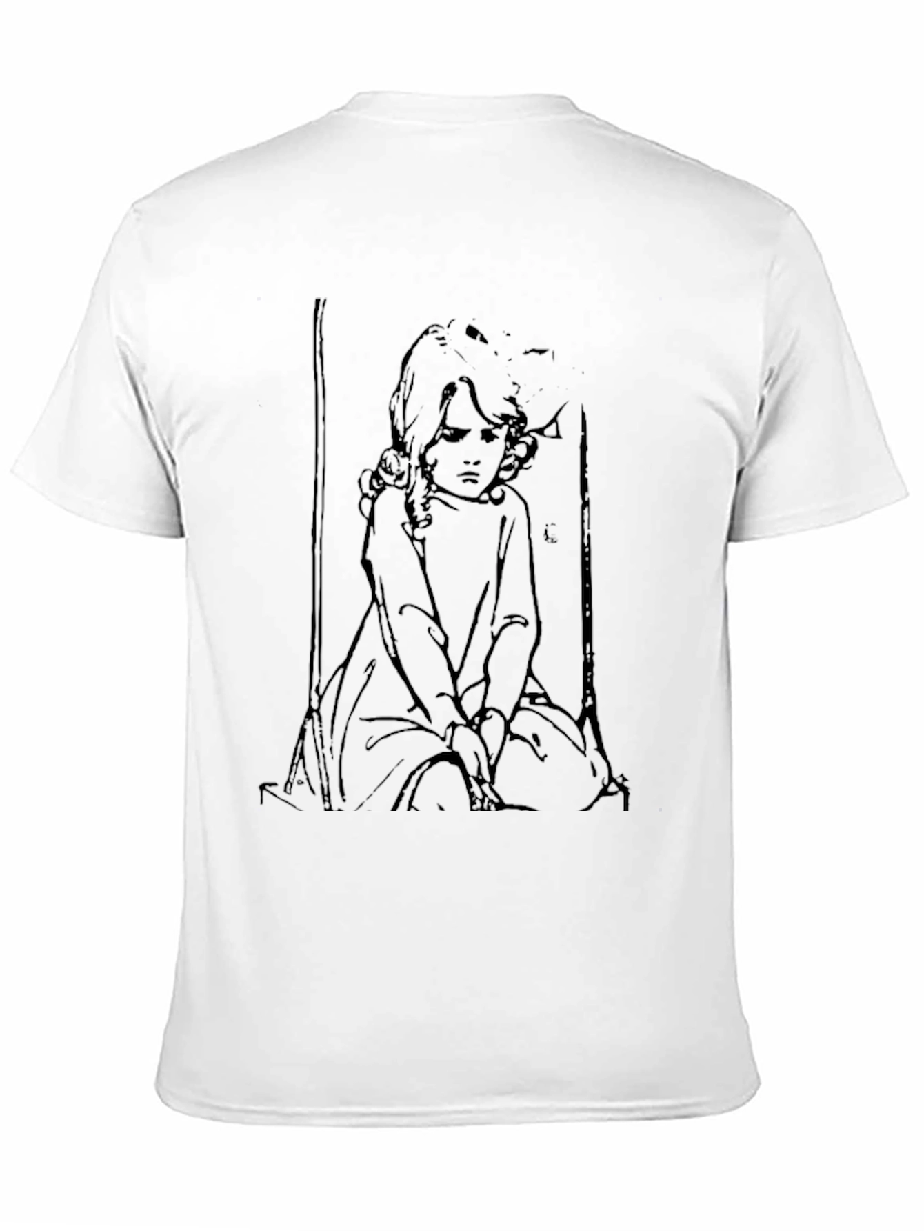 Monochrome Girl on Swing Graphic Tee