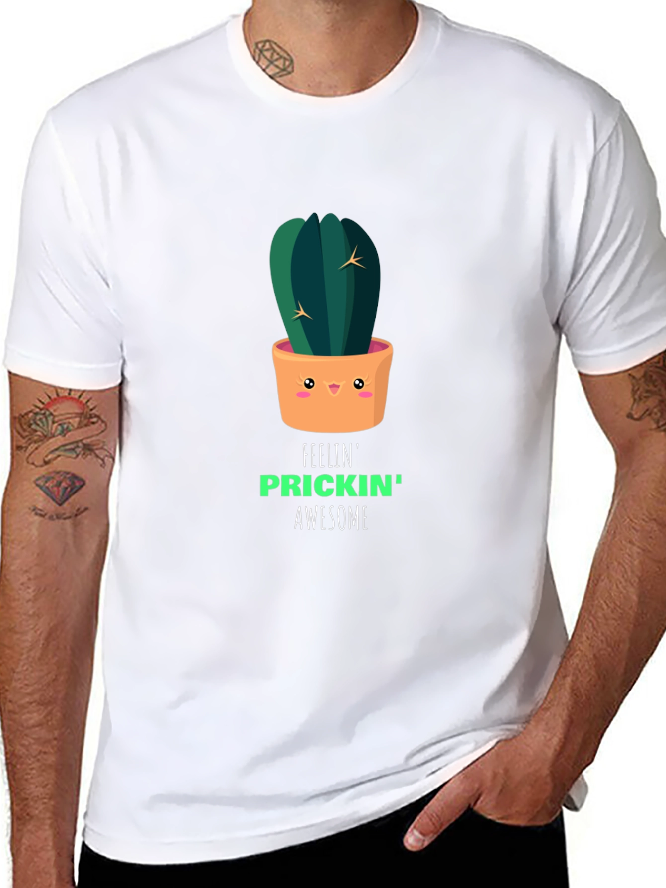 Prickin Awesome Cactus Graphic Tee