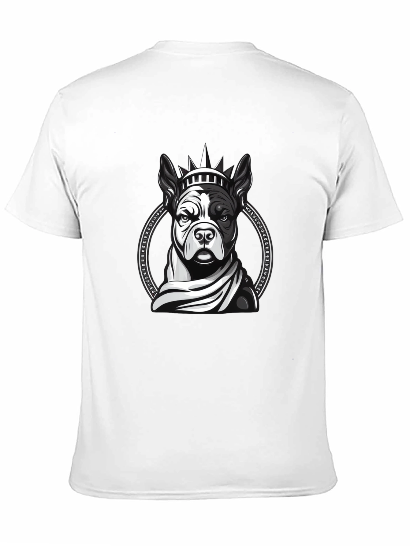 Dog Statue Liberty Graphic Tee - Black