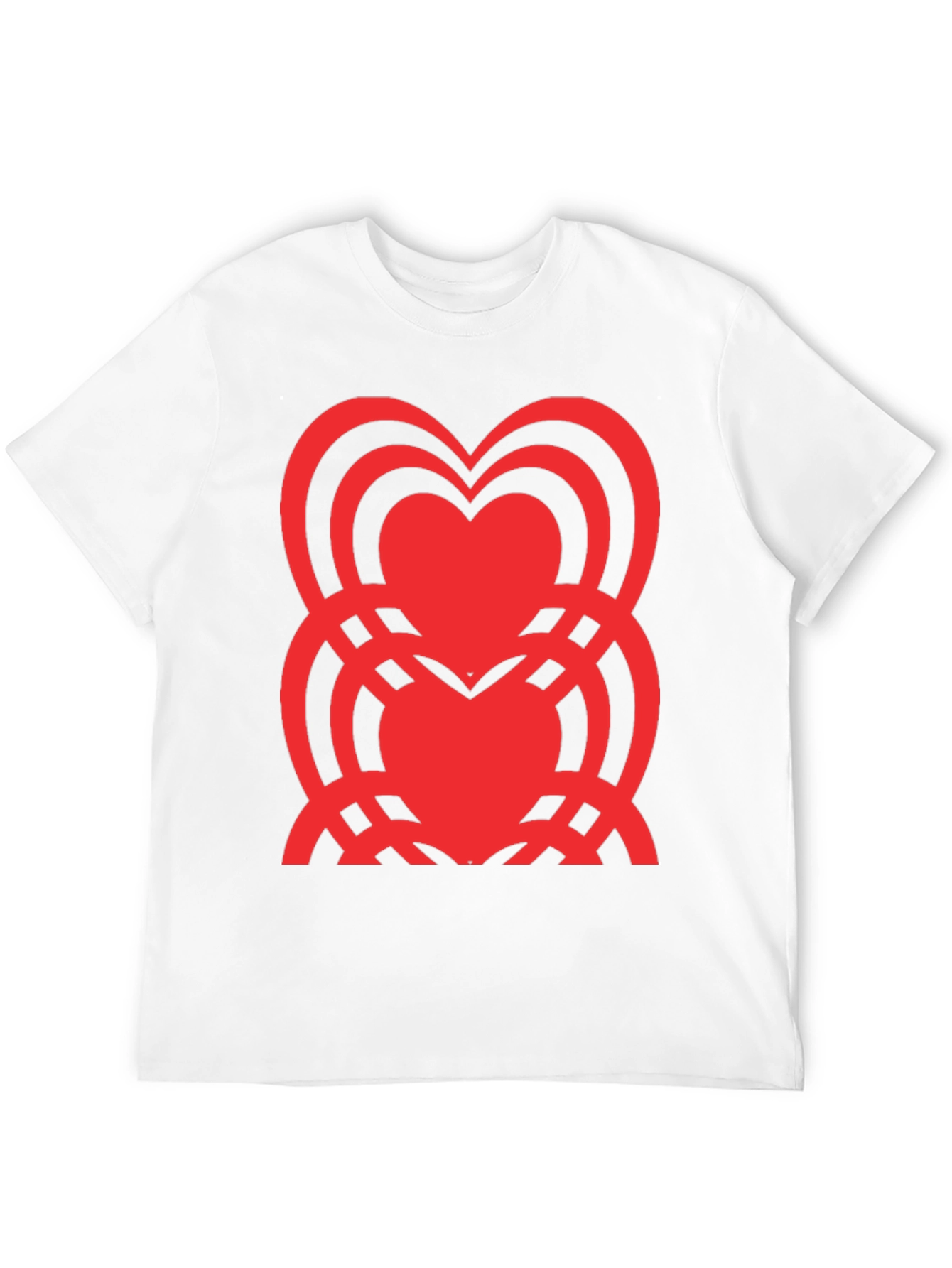 Heart Pattern Black T-Shirt
