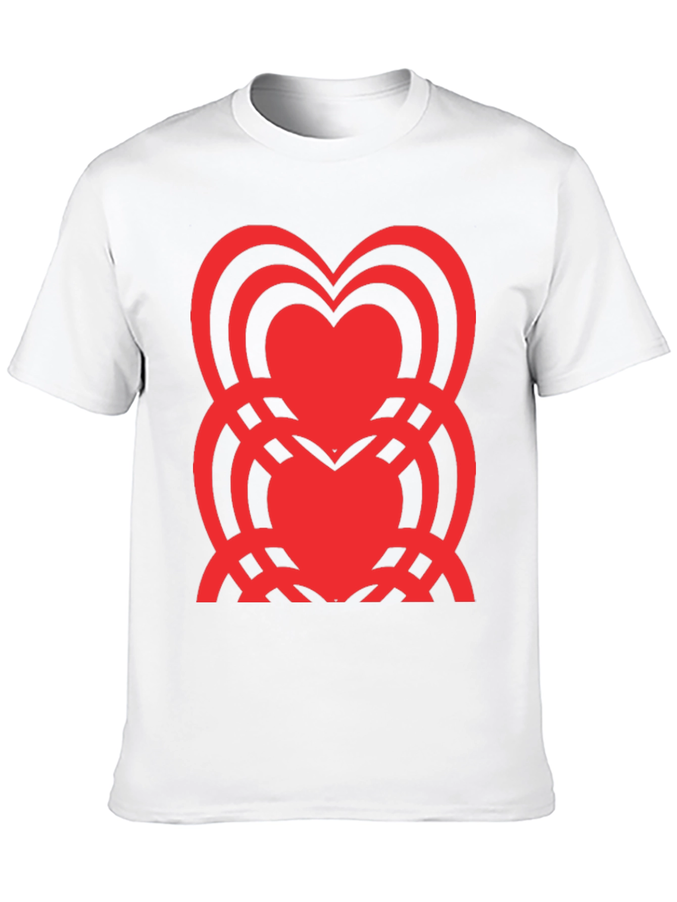 Heart Pattern Black T-Shirt