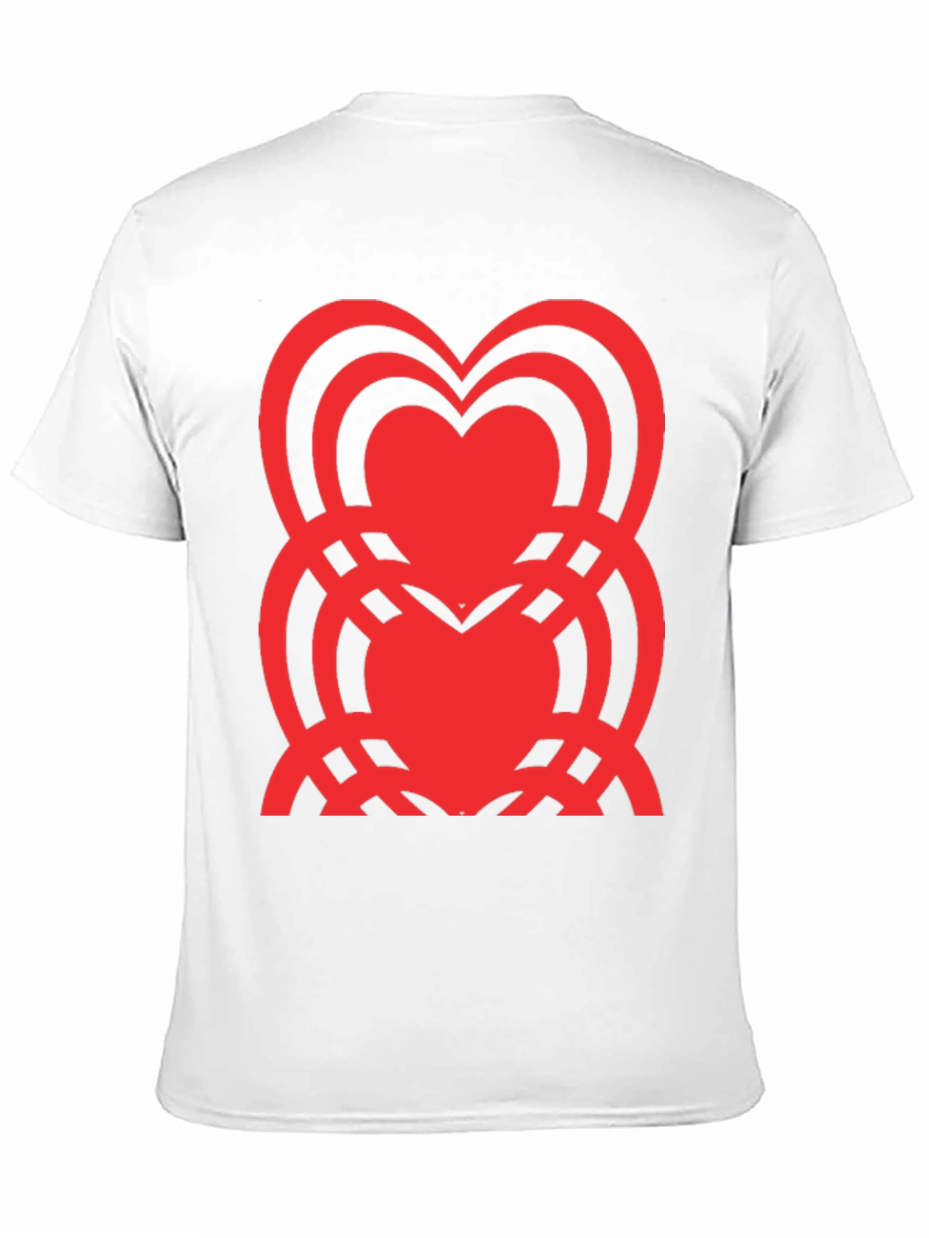 Heart Pattern Black T-Shirt