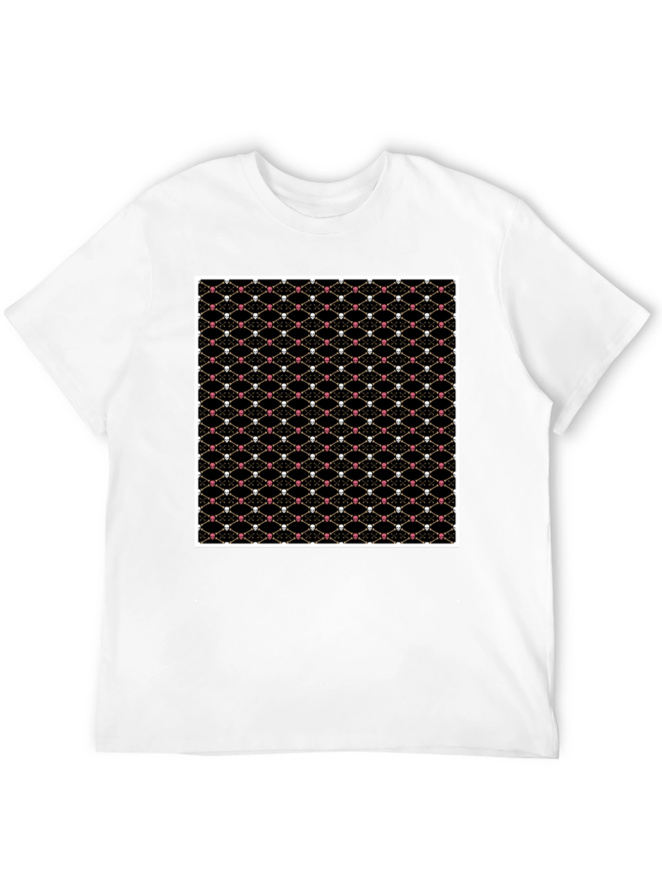 Skull & Bones Pattern T-Shirt - Black