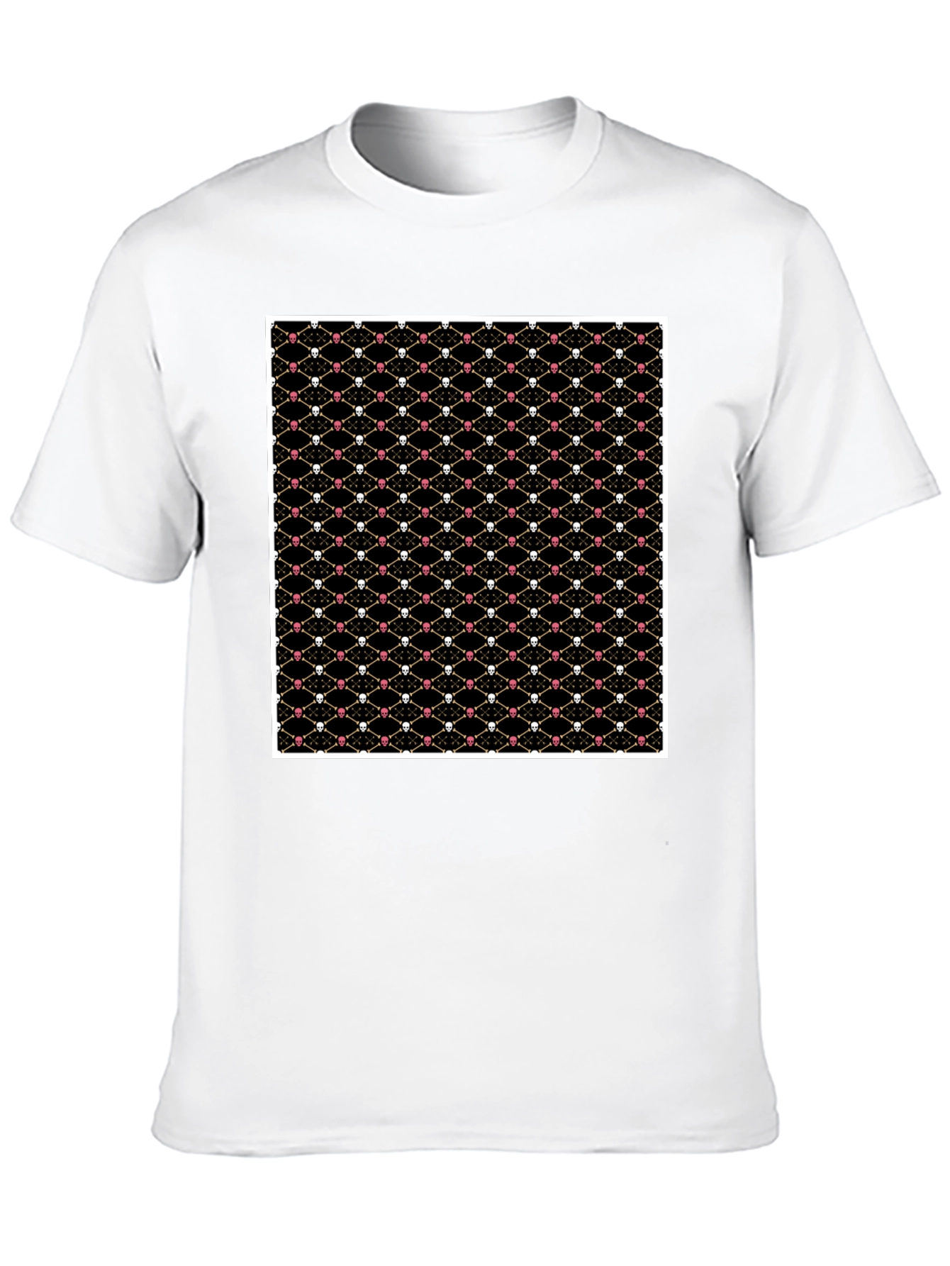 Skull & Bones Pattern T-Shirt - Black