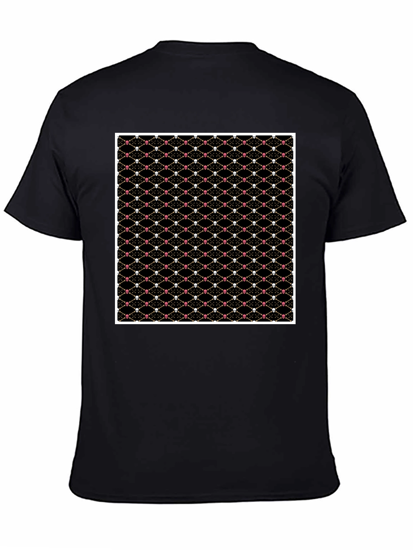 Skull & Bones Pattern T-Shirt - Black