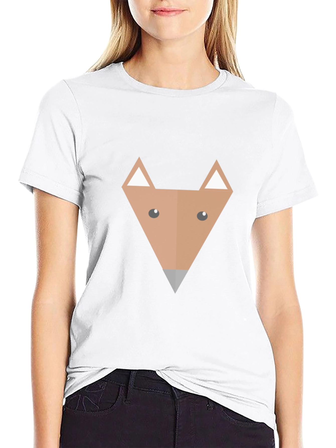 Geometric Fox Graphic Tee - Modern Mens T-Shirt