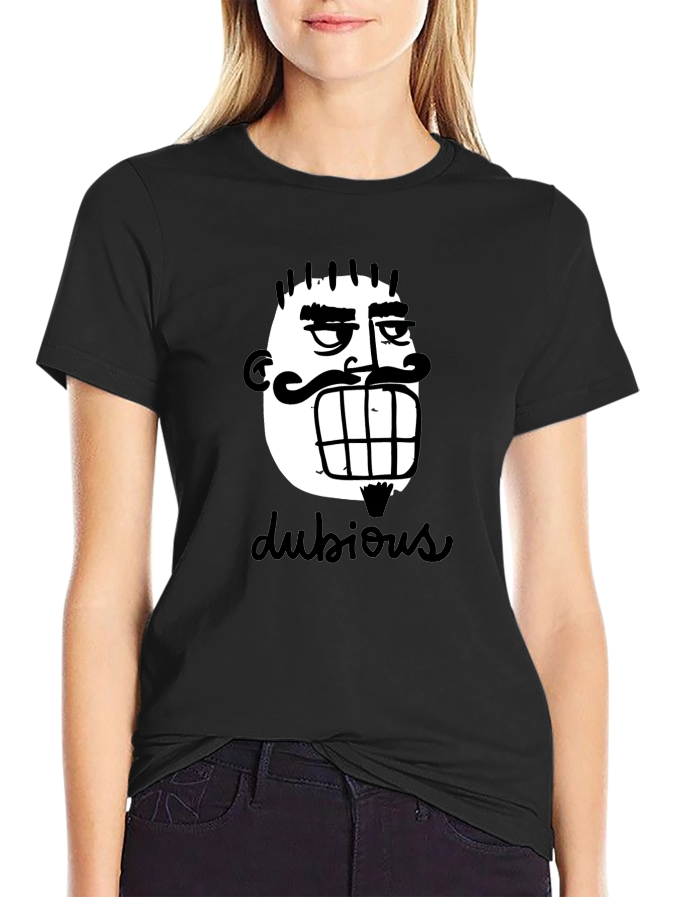 Dubious Character Graphic Tee - Black Cotton Casual Shirt