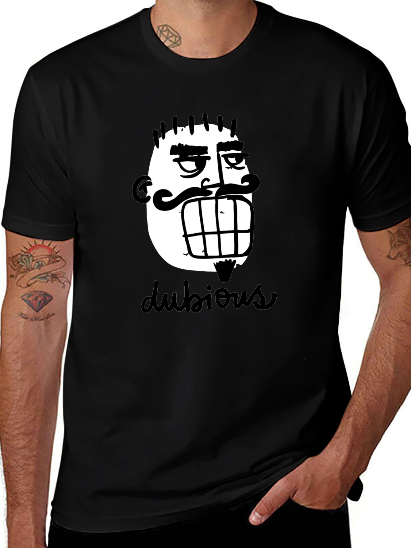 Dubious Character Graphic Tee - Black Cotton Casual Shirt